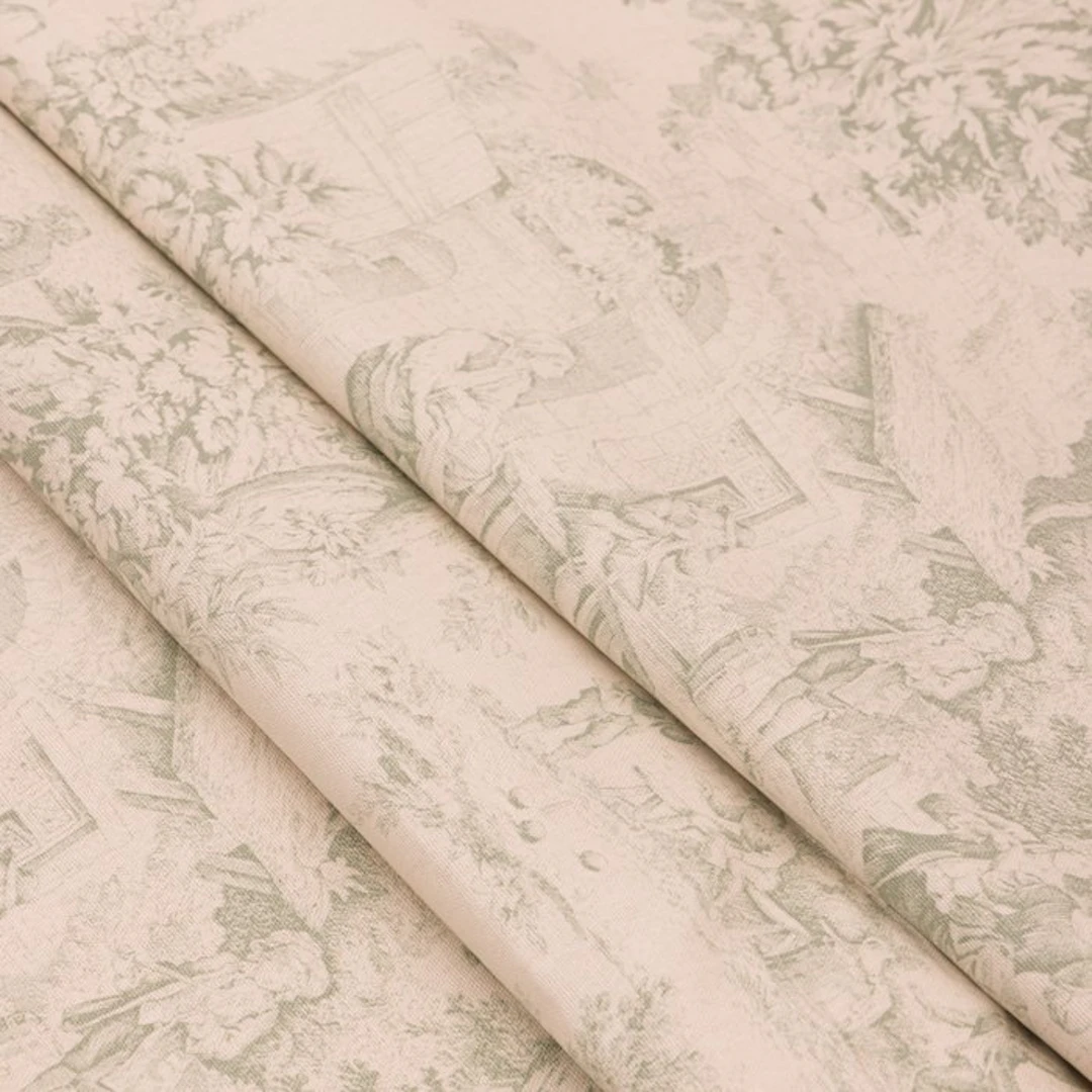 AA111 - Toile de Jouy Sage Green - Delicate - Upholstery...