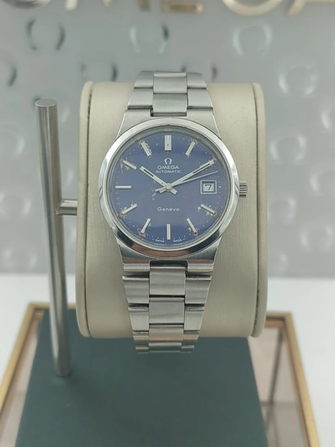 Omega - Geneve Automatic Date - Original Blue Dial - No...
