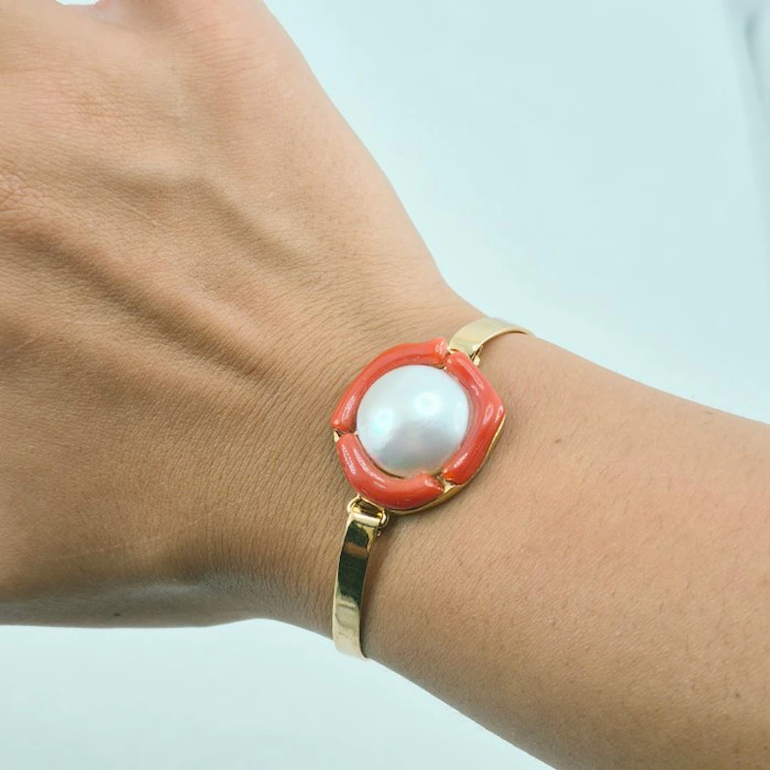 Coral - Silver, Gold-plated - Bracelet - CORALLO MEDITERRANEO