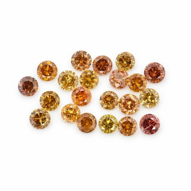 No reserve price - 21 pcs Diamond (Natural coloured) - 1.06 ct - Round - Fancy