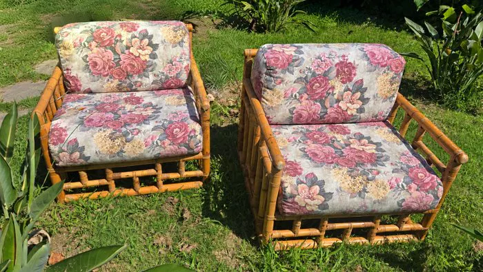 Armchair - Bamboo, Rattan - Pair of armchairs in bamboo and rattan