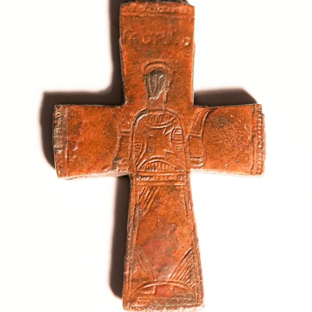 Byzantine Bronze pendant cross, 10 cm -EX Ifergan museum -