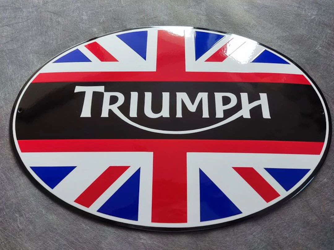 Sign - Triumph - Emailschild Emaille Schild Triumph Motorcycle enamel sign