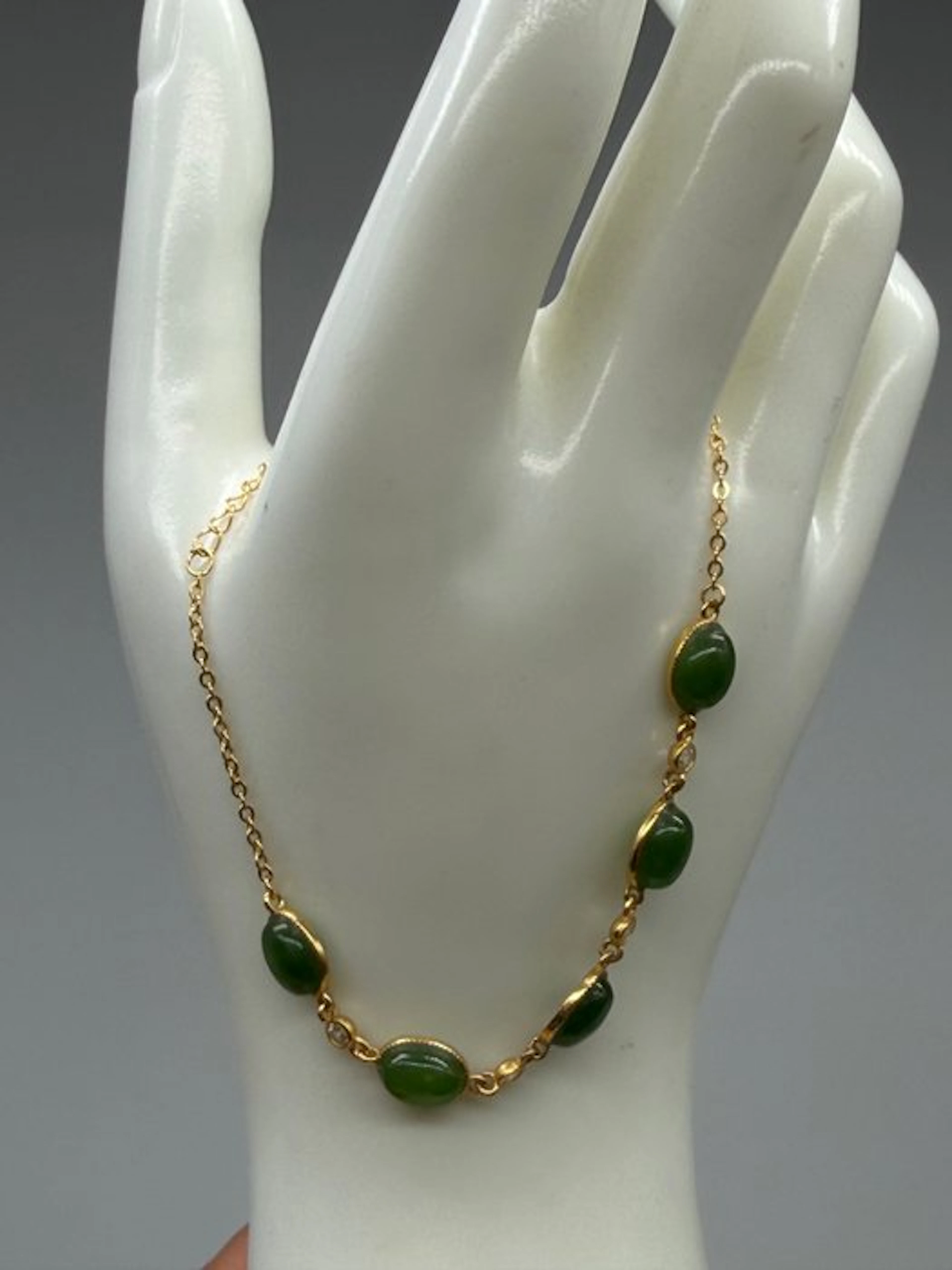 Jade made of gold-plated 925 silver. bracelet- 3.6 g - (1)