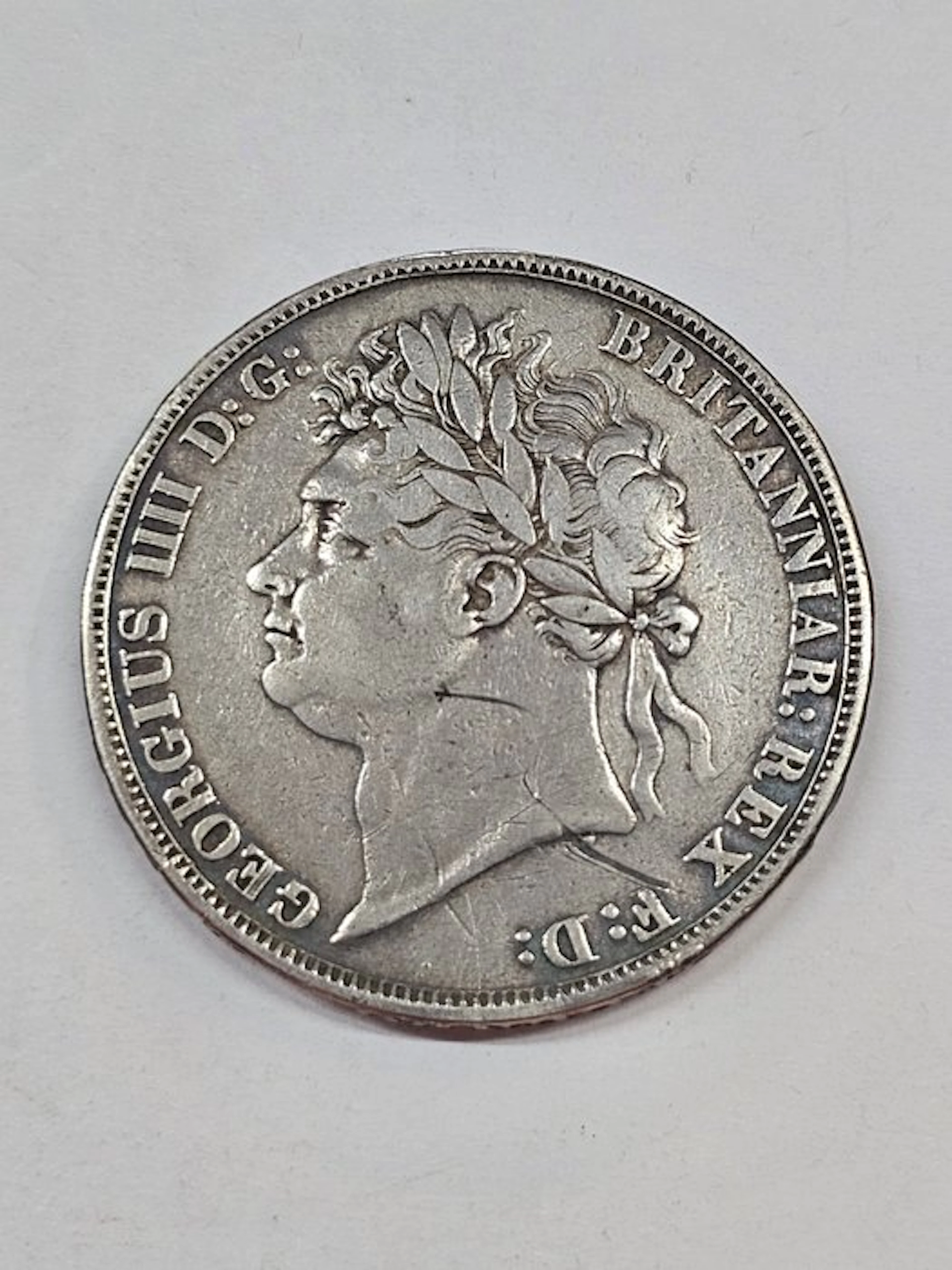 United Kingdom. George IV. 1 Crown 1821 SECUNDO (No reserve price)