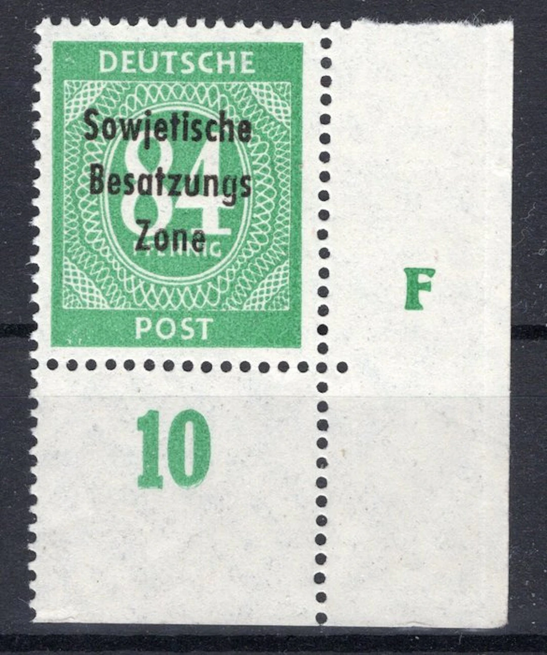 Allierad ockupation - Tyskland (sovjet zoner) 1948 - 84 Pfennig med tryckmärke - Michel 211 a DZ F