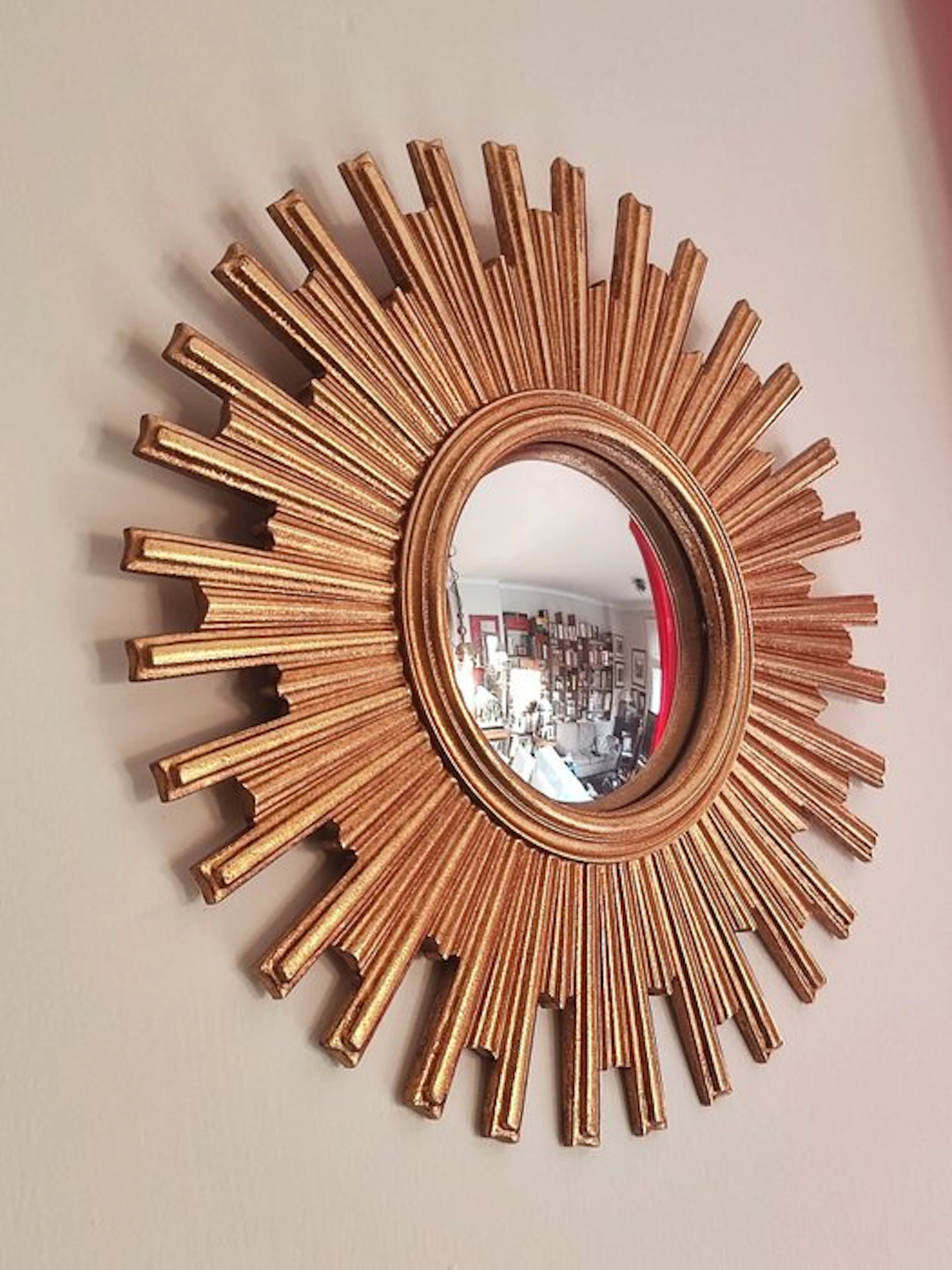 Wall mirror- Witch's Eye / Convex / Butler - Glass, Resin - Golden