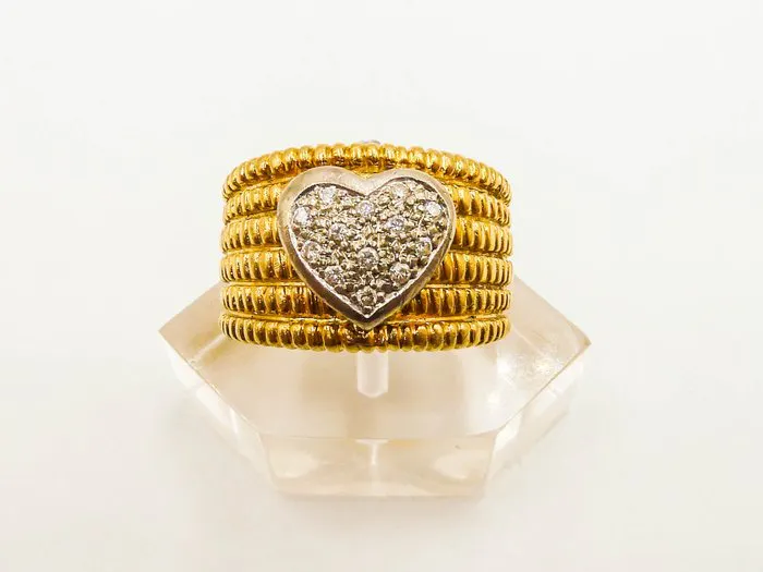 Ring - 18 kt. Yellow gold - Diamond