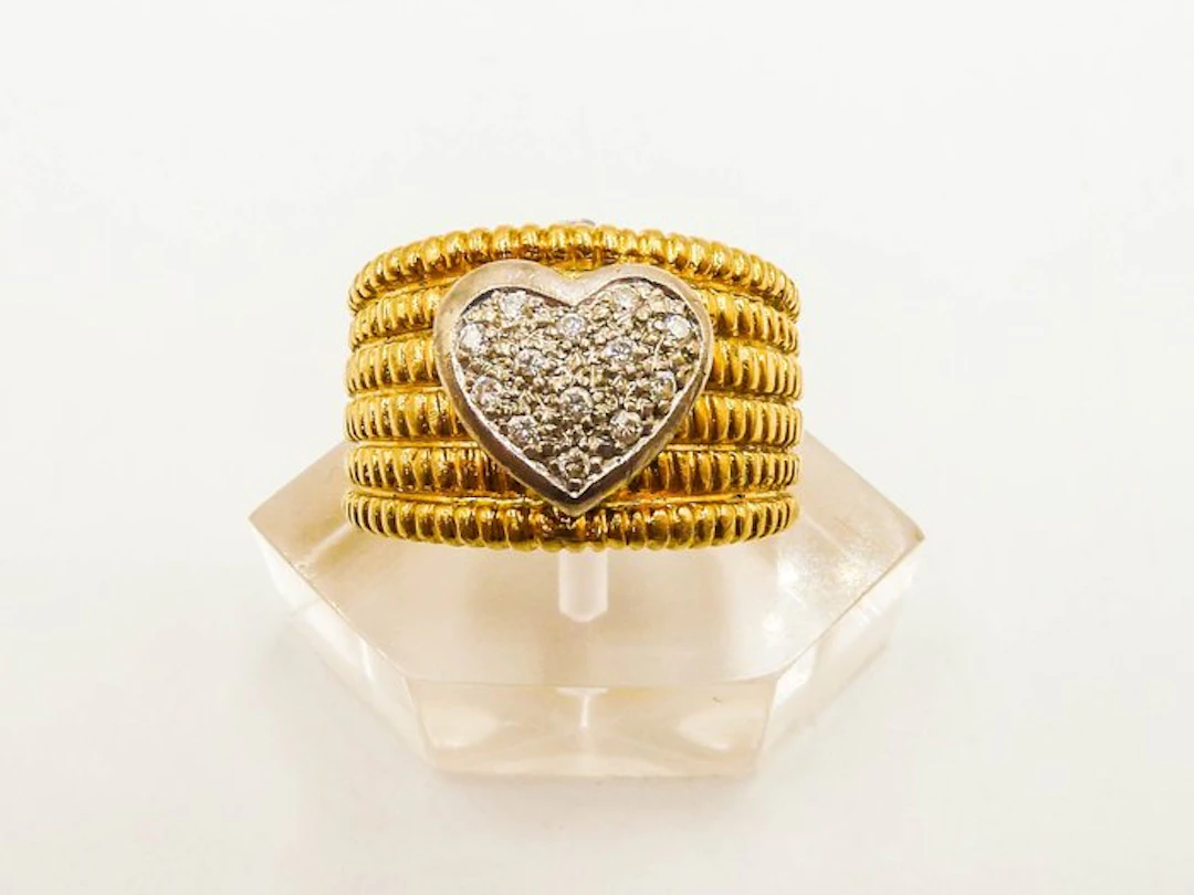 Ring - 18 kt. Yellow gold - Diamond