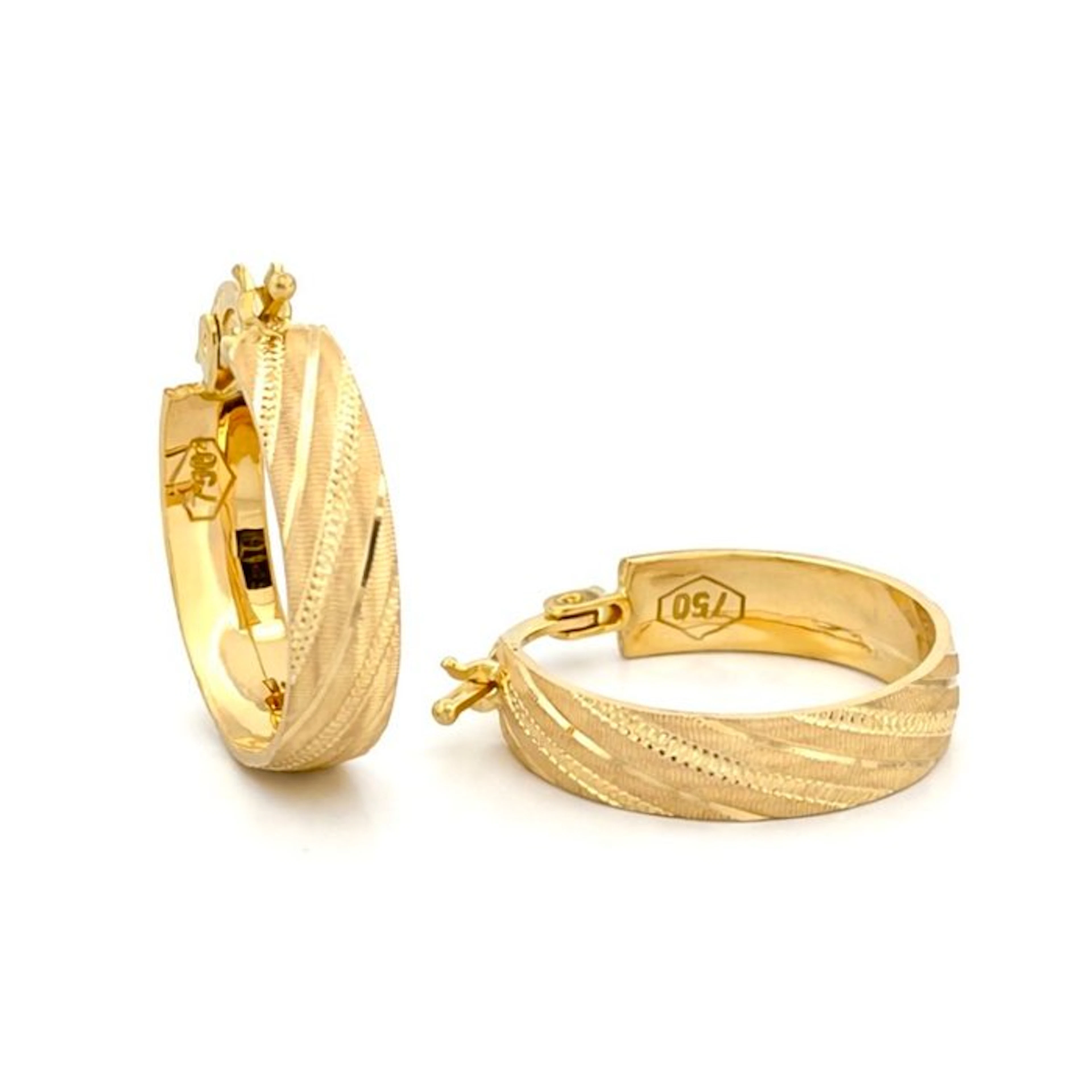 Earrings - 18 kt. Yellow gold - Made in Italy