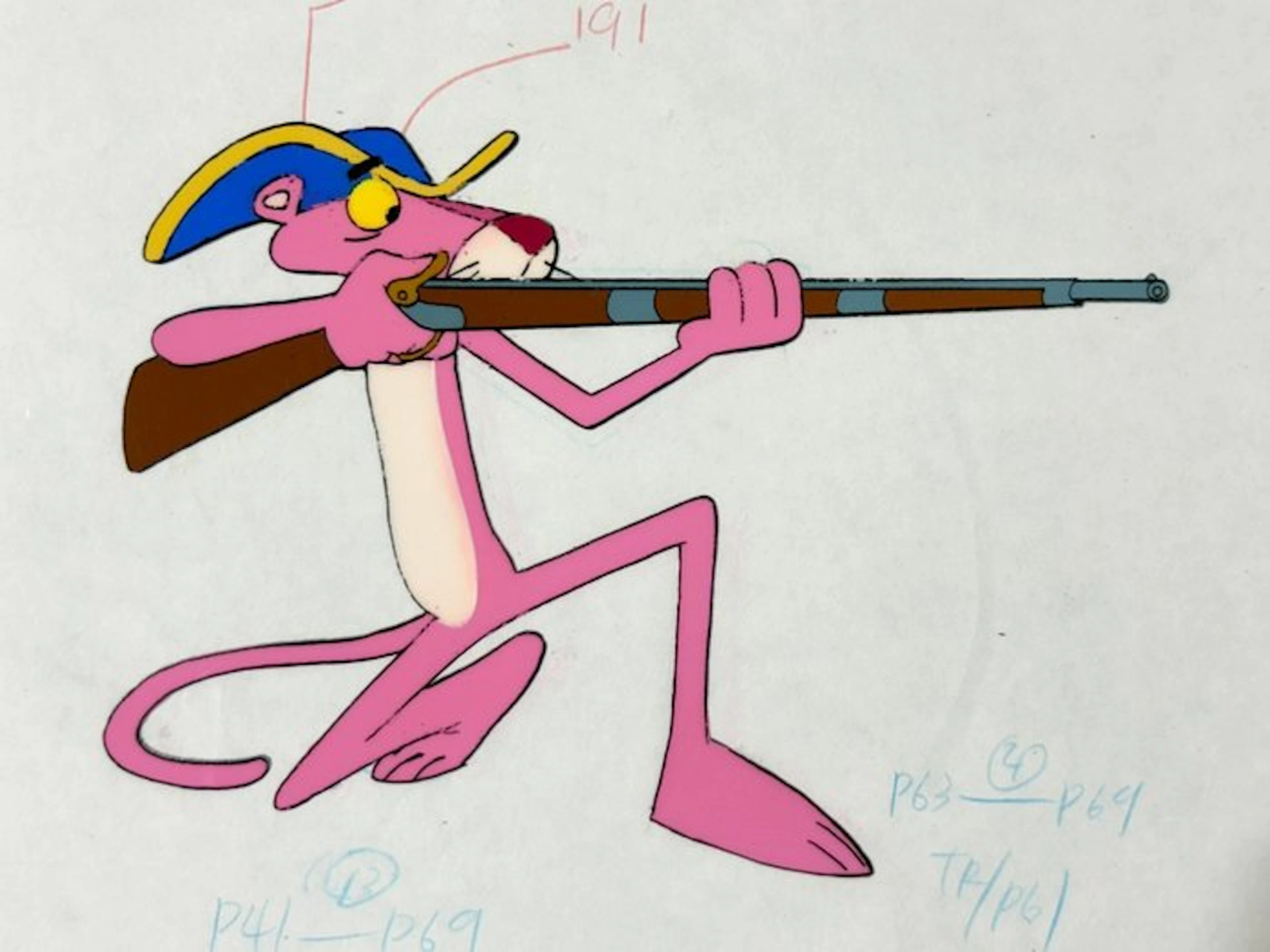 Friz Freleng - Original animation cel and drawing of Pink...