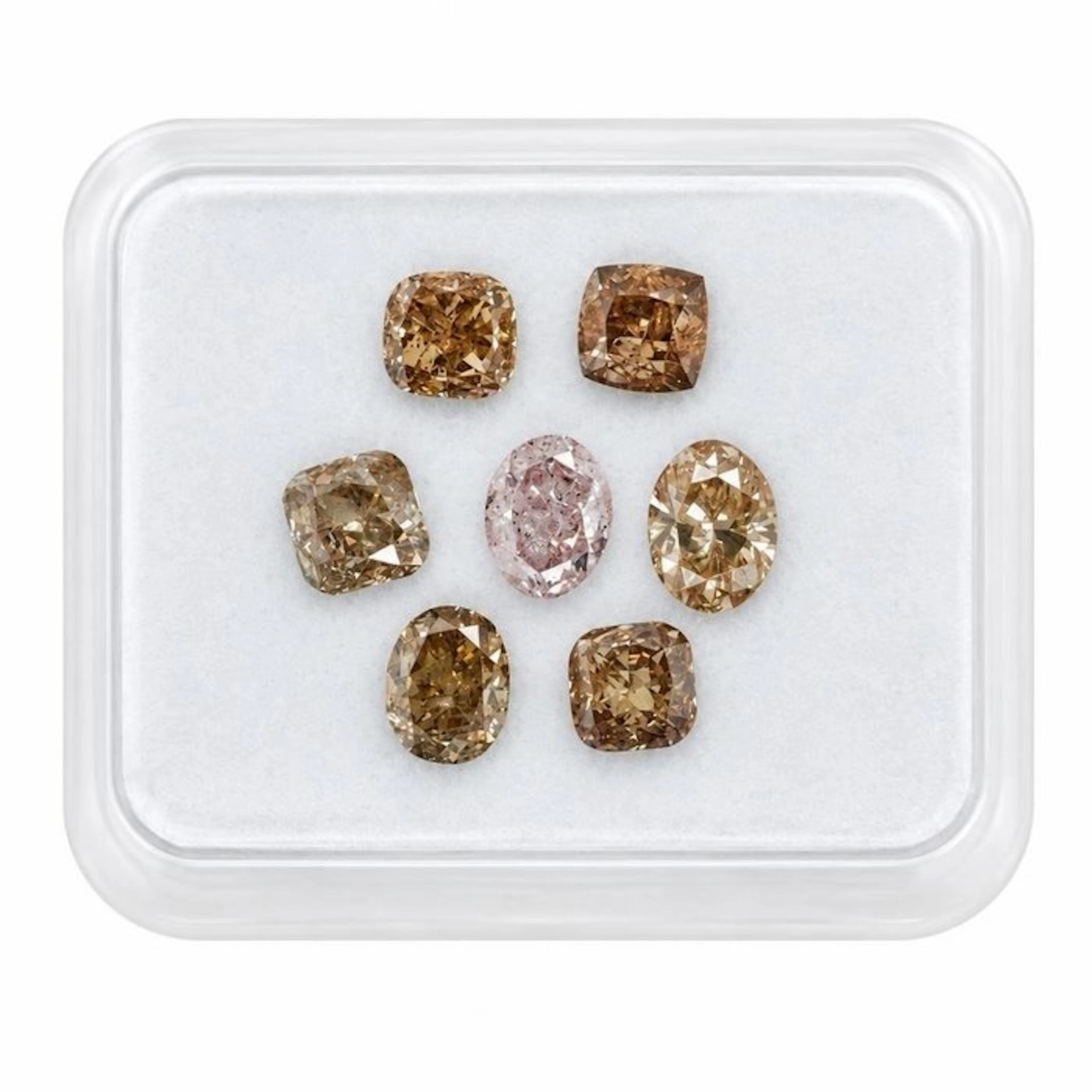 No reserve price - 7 pcs Diamond (Natural coloured) - 1.12 ct - Oval - Fancy