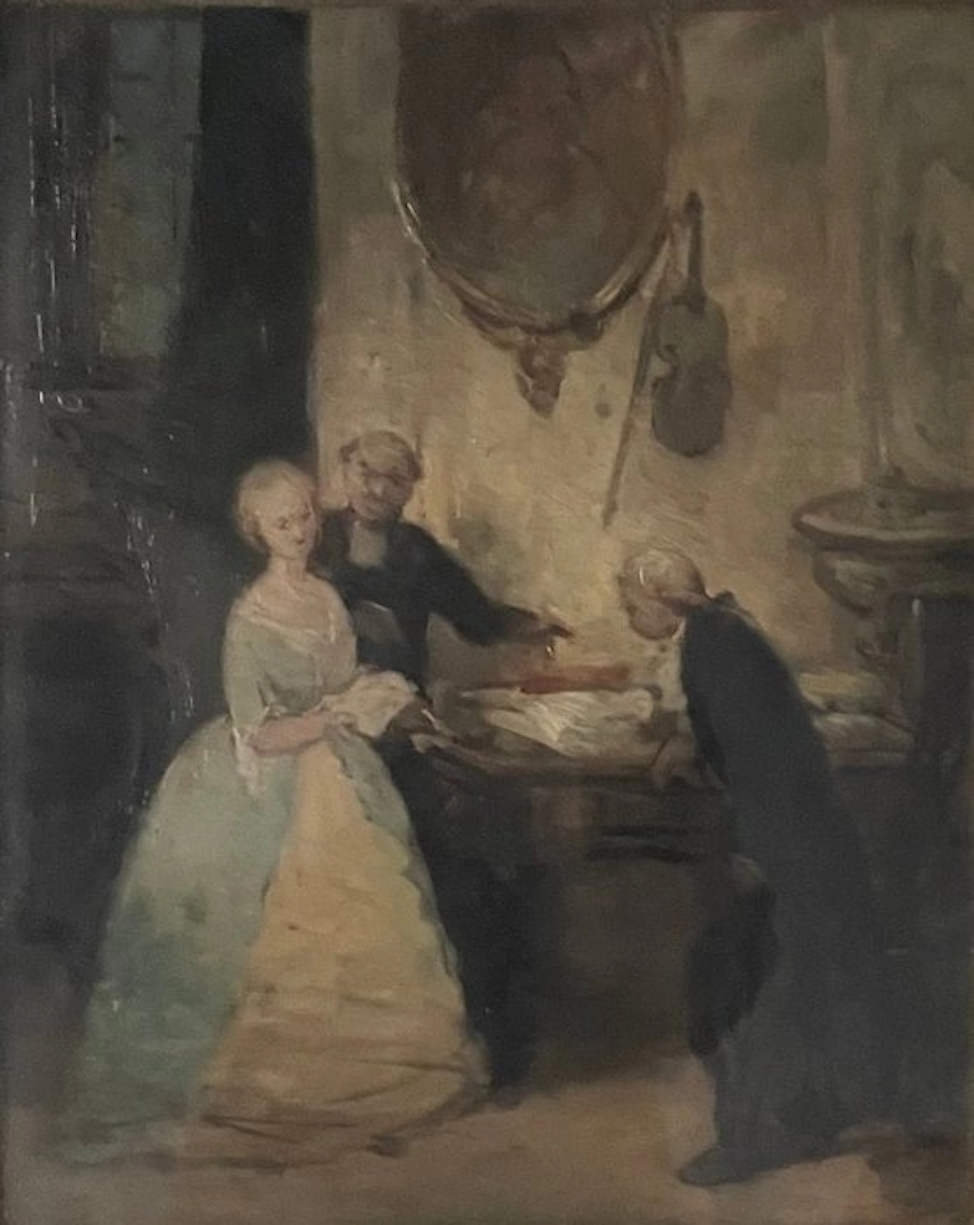 Domenico Induno (1815 –1878), Attrib. - Interno Lombardo