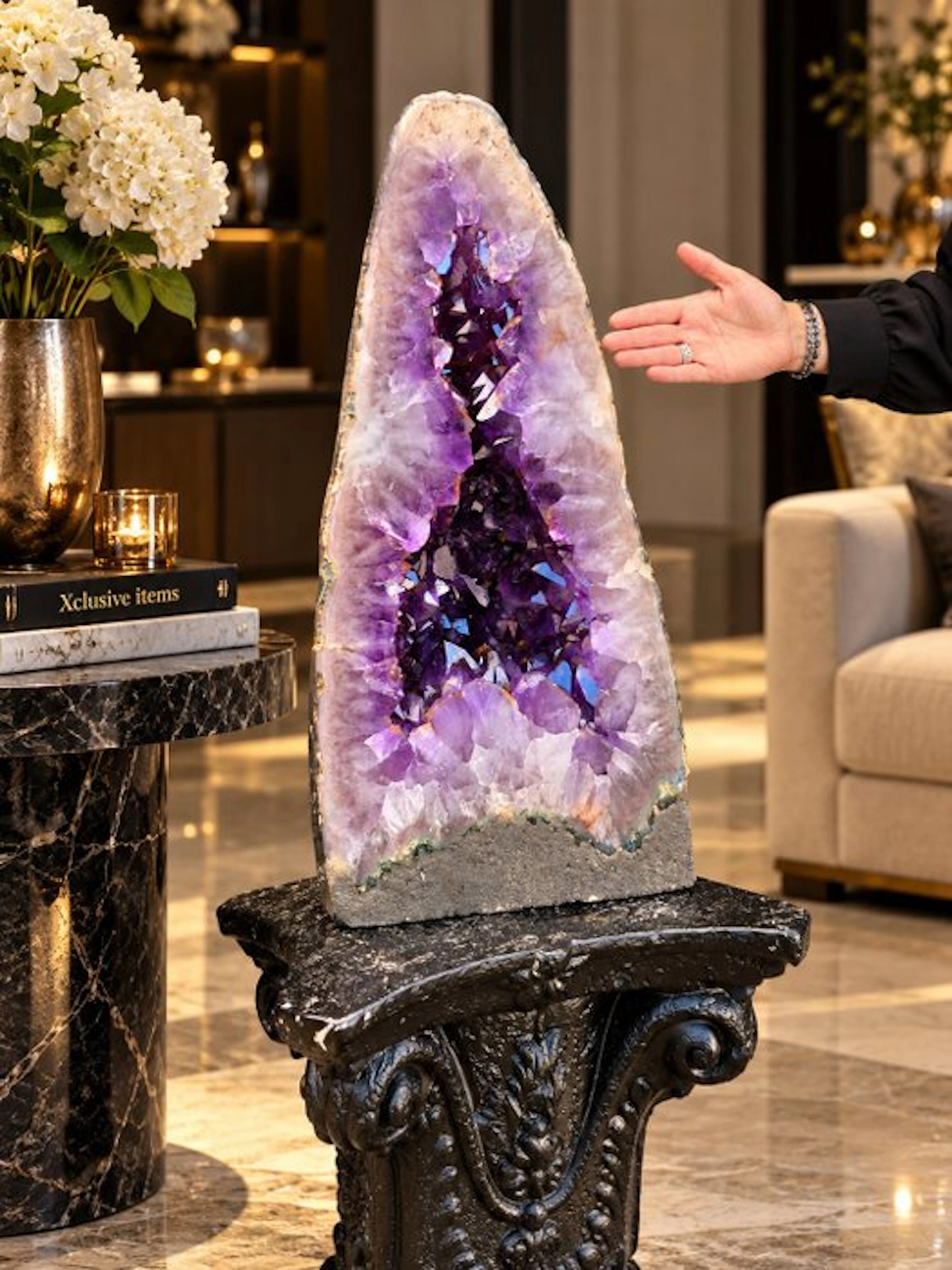 Full Polished! - XL Amethyst Geode + Certificate - Height...
