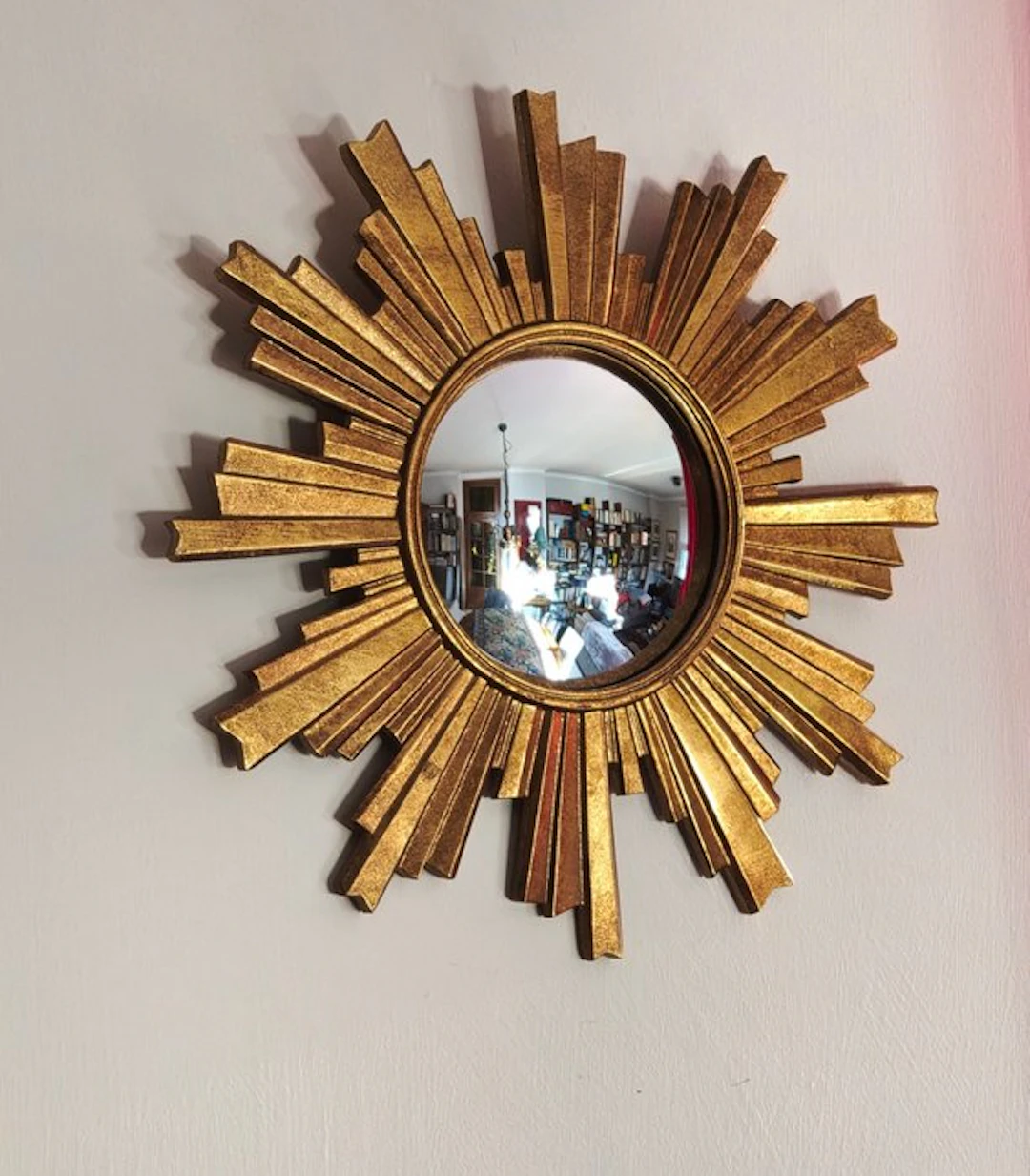 Wall mirror- Witch's Eye / Convex / Butler - Glass, Resin - Sun Convex Mirror