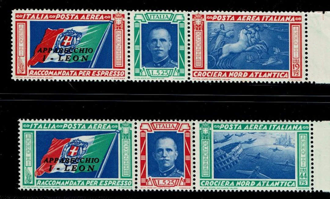 Italy Kingdom 1933 - Triptych North Atlantic Cruise I-LEON