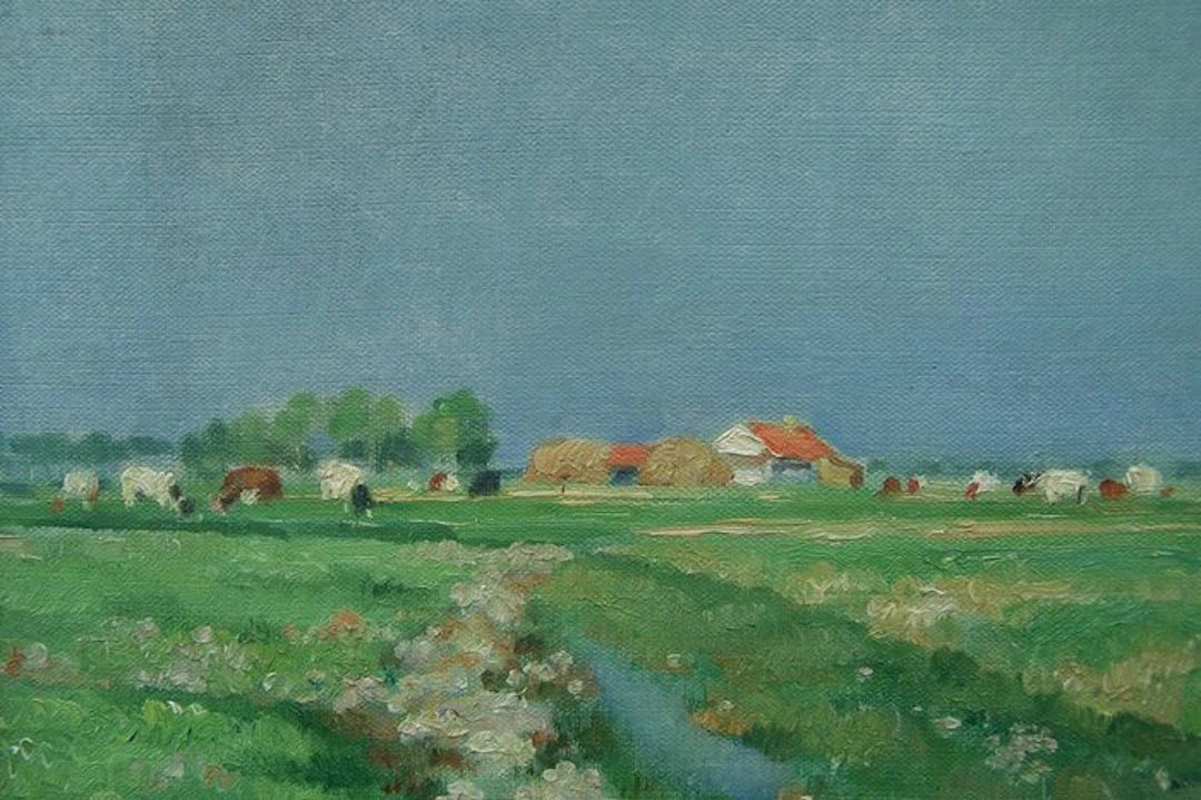 Victor Abeloos (1881-1965) - Landschap met koeien.