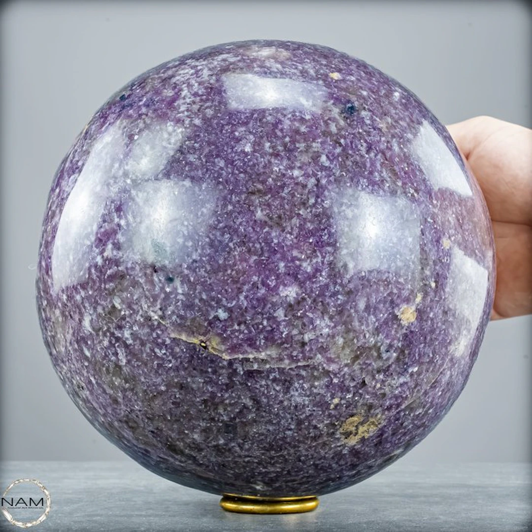 Lepidolite (Unicorn) Stone Sphere – Fascinating Colors of...