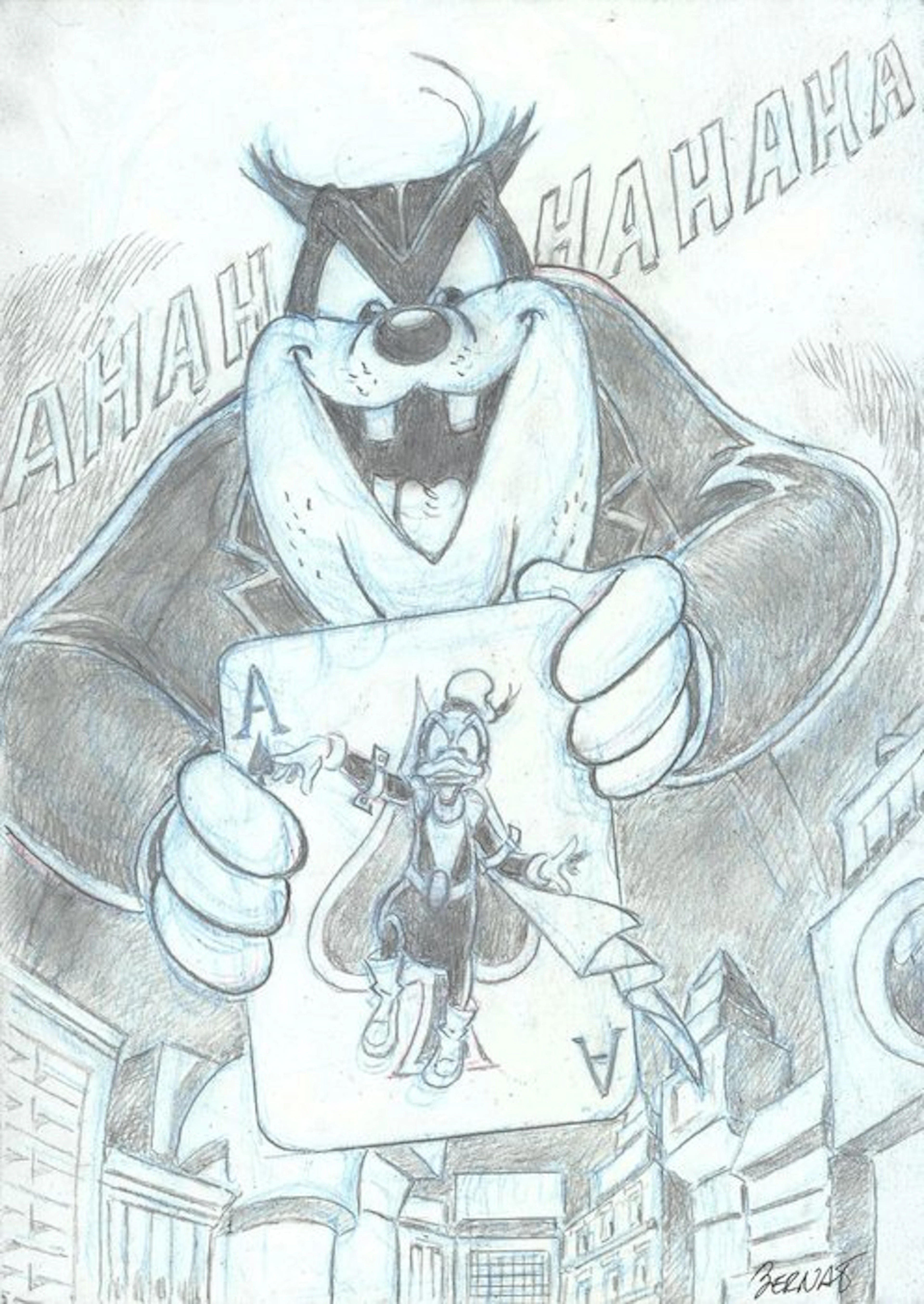 Bernat - 2 Original drawing - Paperinik - Avenger duck /...