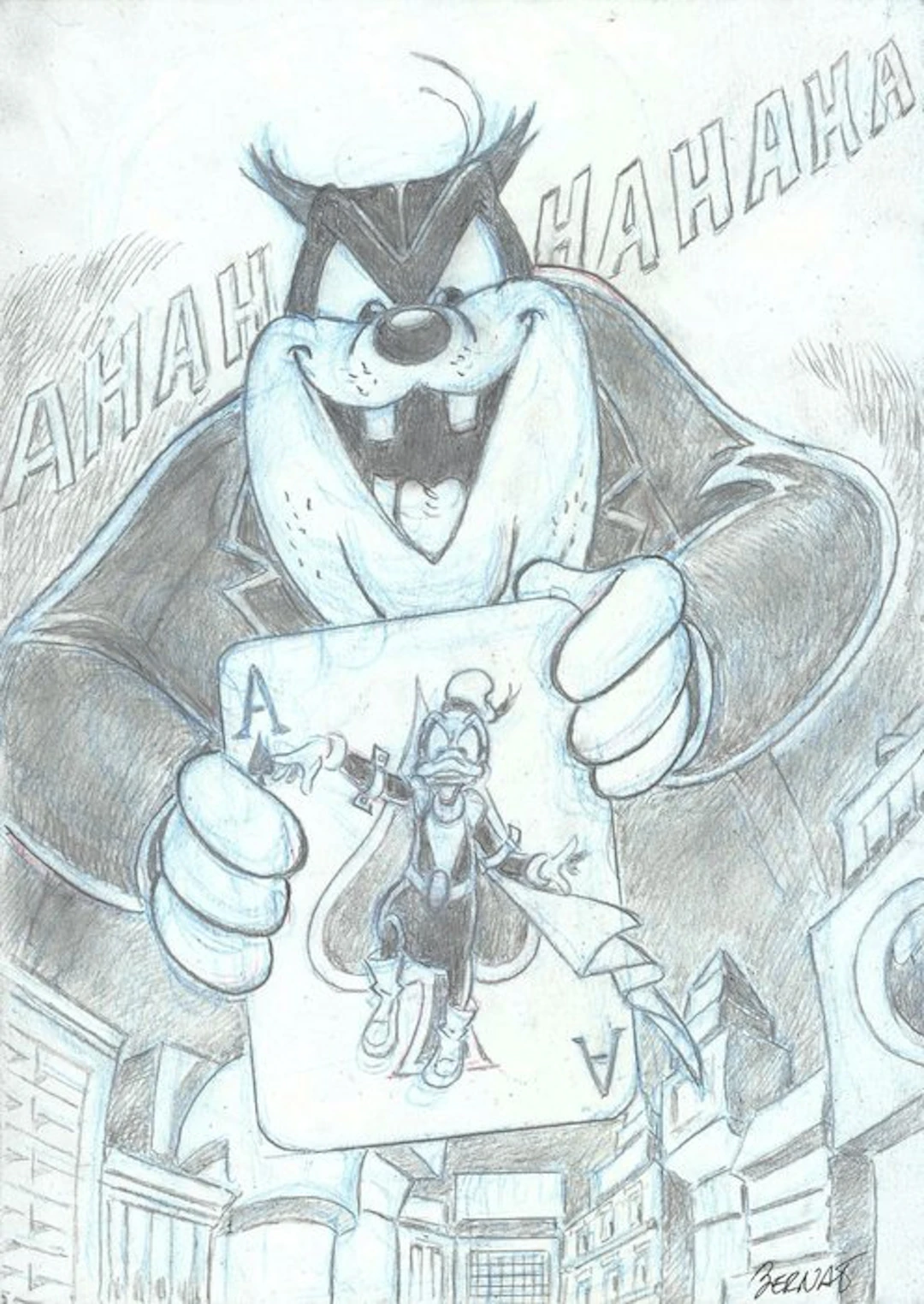 Bernat - 2 Original drawing - Paperinik - Avenger duck /...