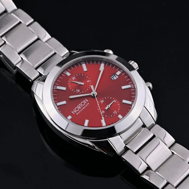 Norton - Silver Voyager GMT - Dual Time - Solid Band...