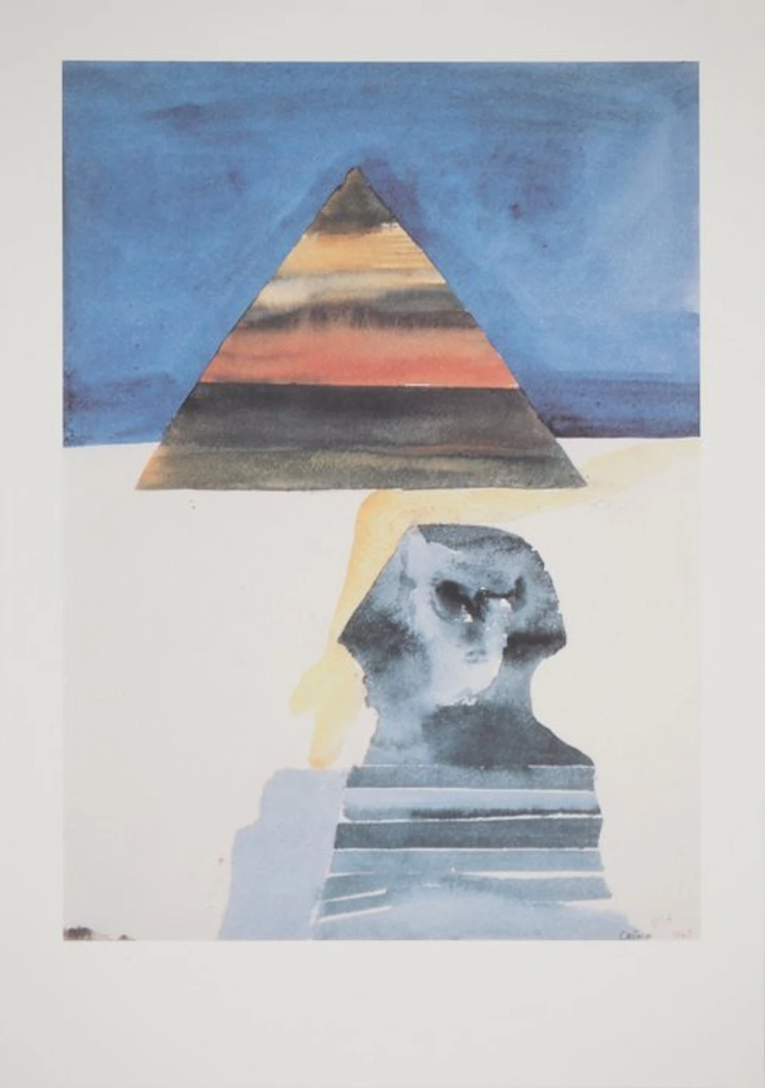 David Hockney (1937) - Egypte, le Caire, Sphynx et Pyramide