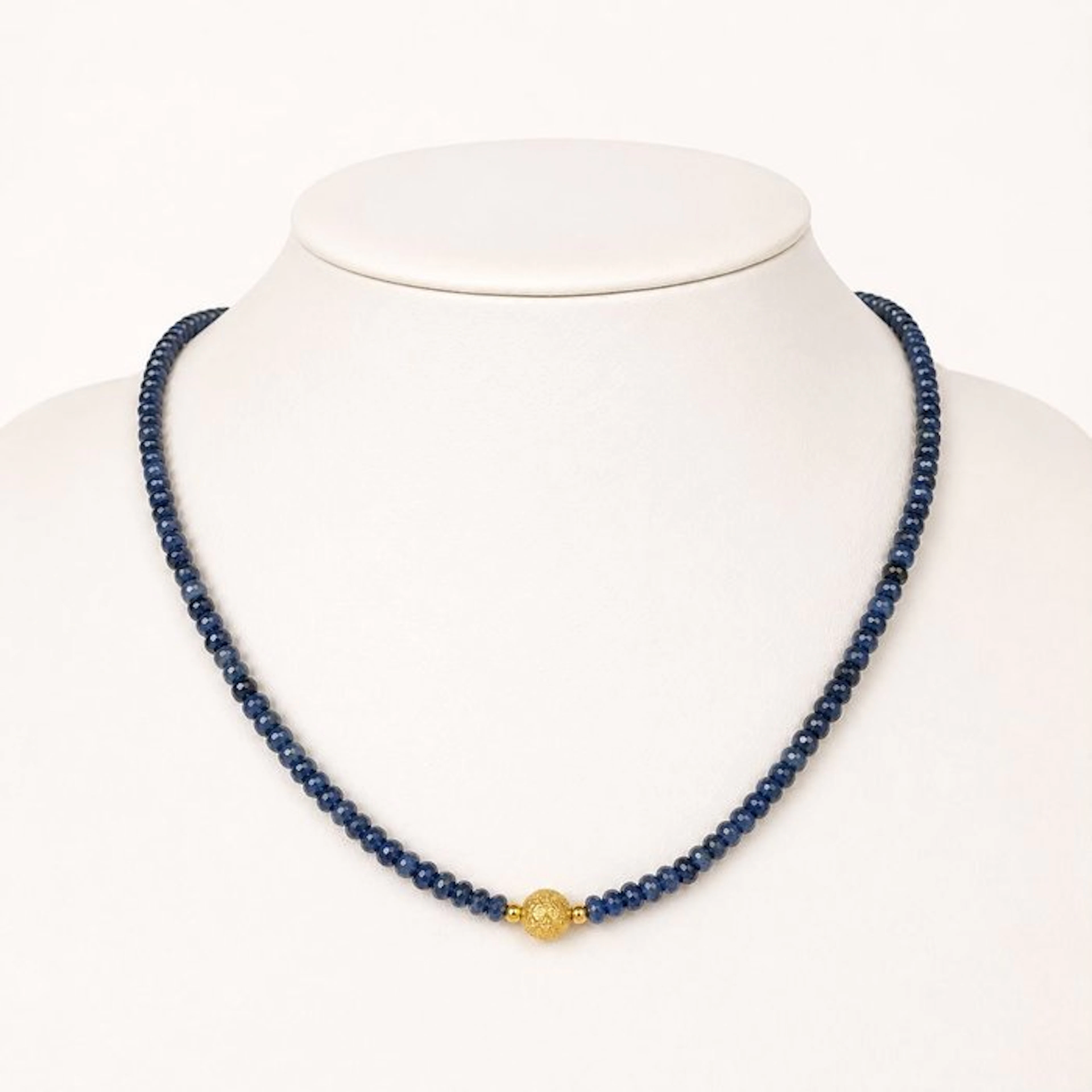 No reserve price - Necklace - 18 kt. Yellow gold Sapphire