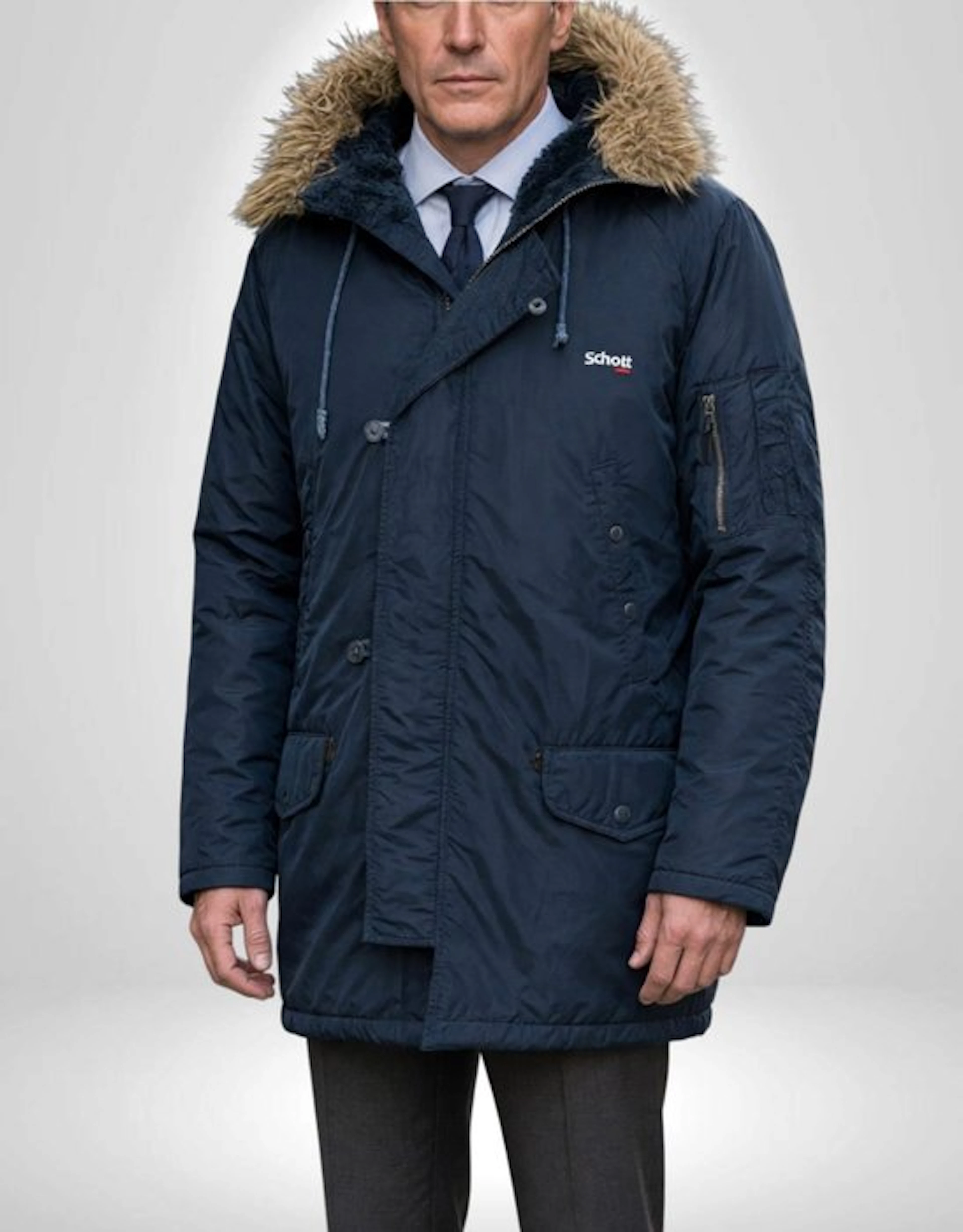 SCHOTT winter Exclusive PREMIUM Genuine Parka Down Coat Jacket - Tg