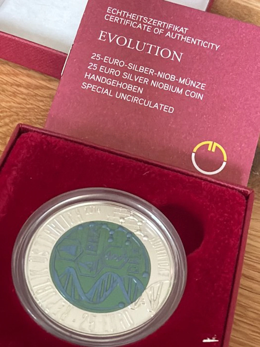 Austria. 25 Euro 2014 "Evolution" NIOB (No reserve price)