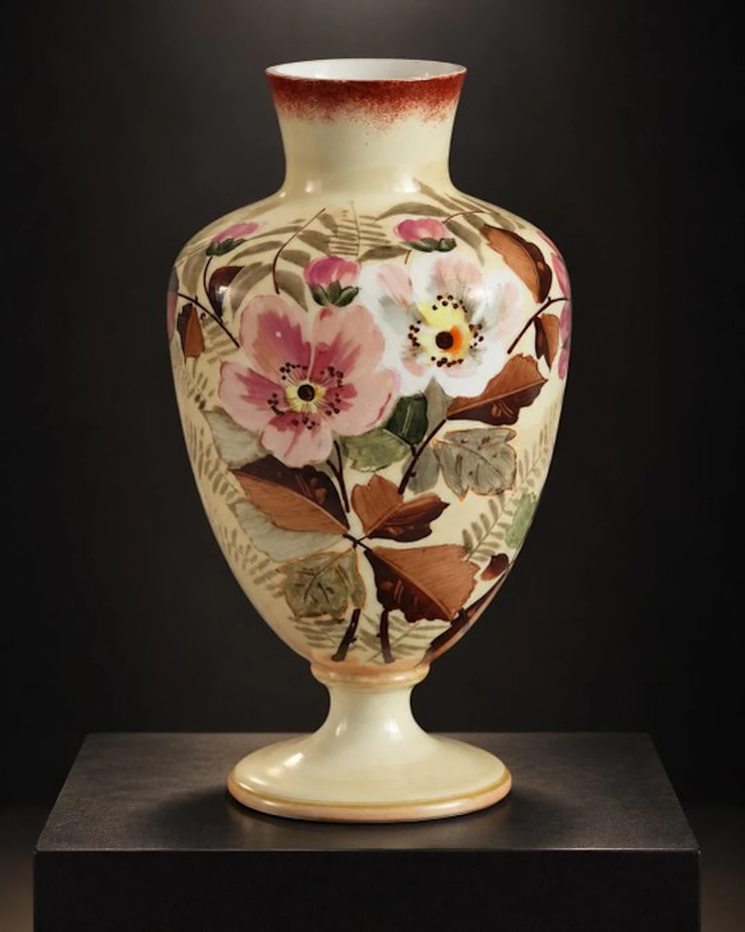 Handgeschilderd floraal herfstdecor - Baluster vase...