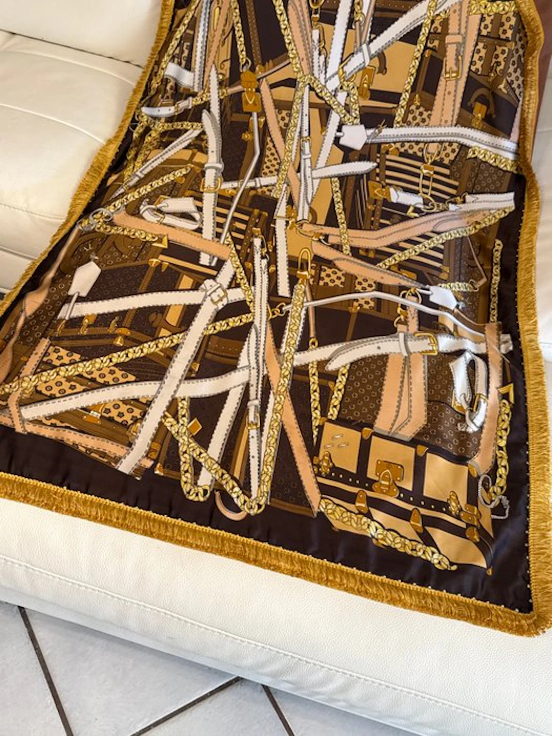 San Leucio - contemporary equestrian-themed plaid in...