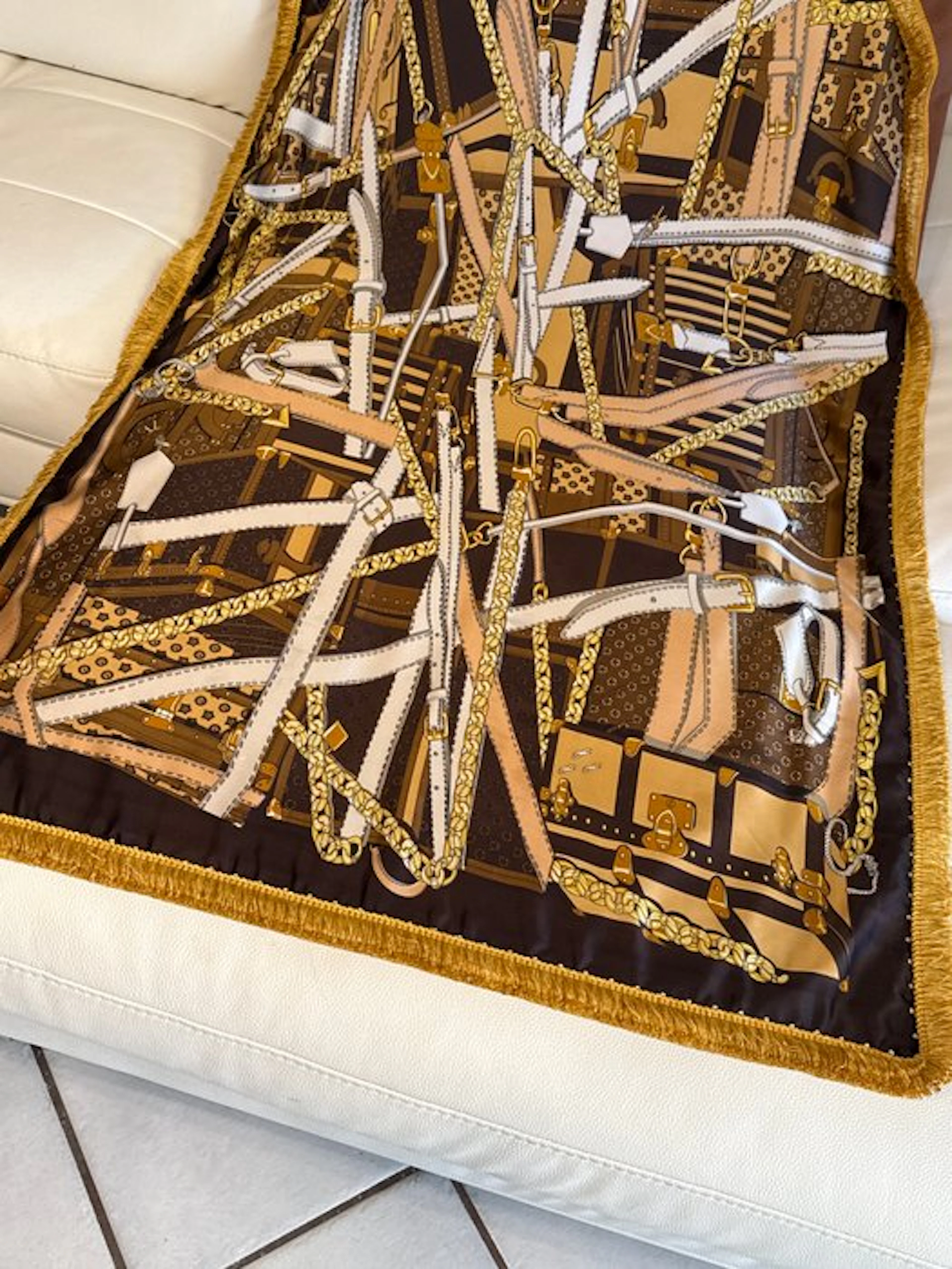San Leucio - contemporary equestrian-themed plaid in...