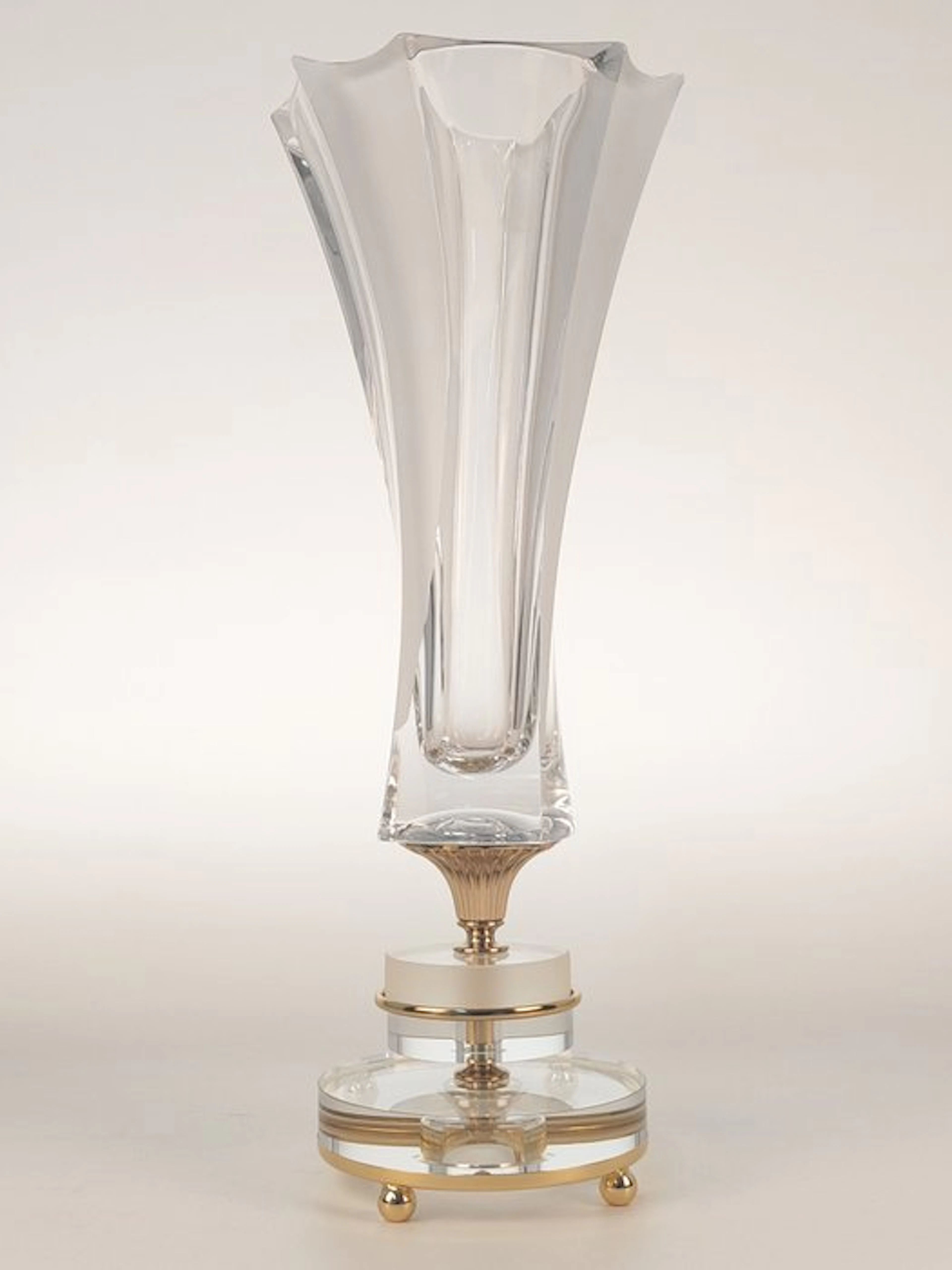 SECOLOVENTESIMO - Vase - 24kt gold, Gilt brass - Brass 'n Crystal Vase