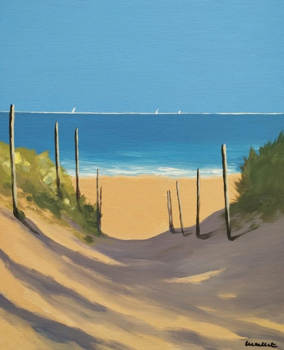 Nicolas Maillet (XX) - Île de Ré, quiétude - Tableau original signé Maillet