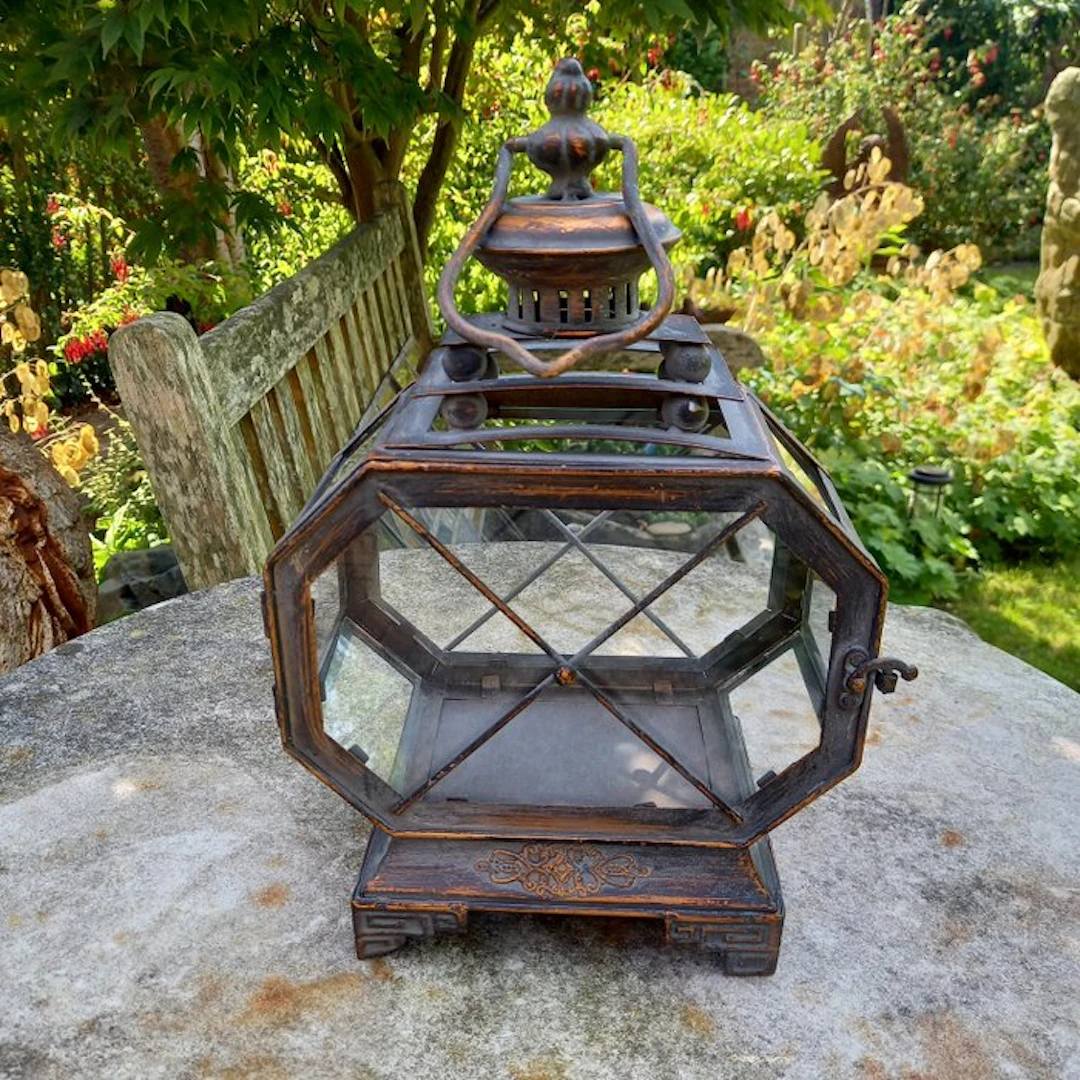 Lantern - "Candle Lantern" - 31 cm - Glass, Metal