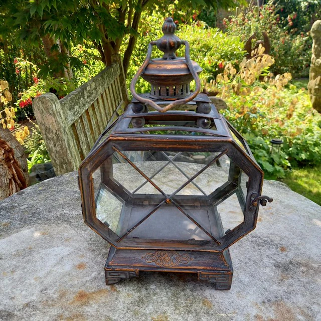 Lantern - "Candle Lantern" - 31 cm - Glass, Metal