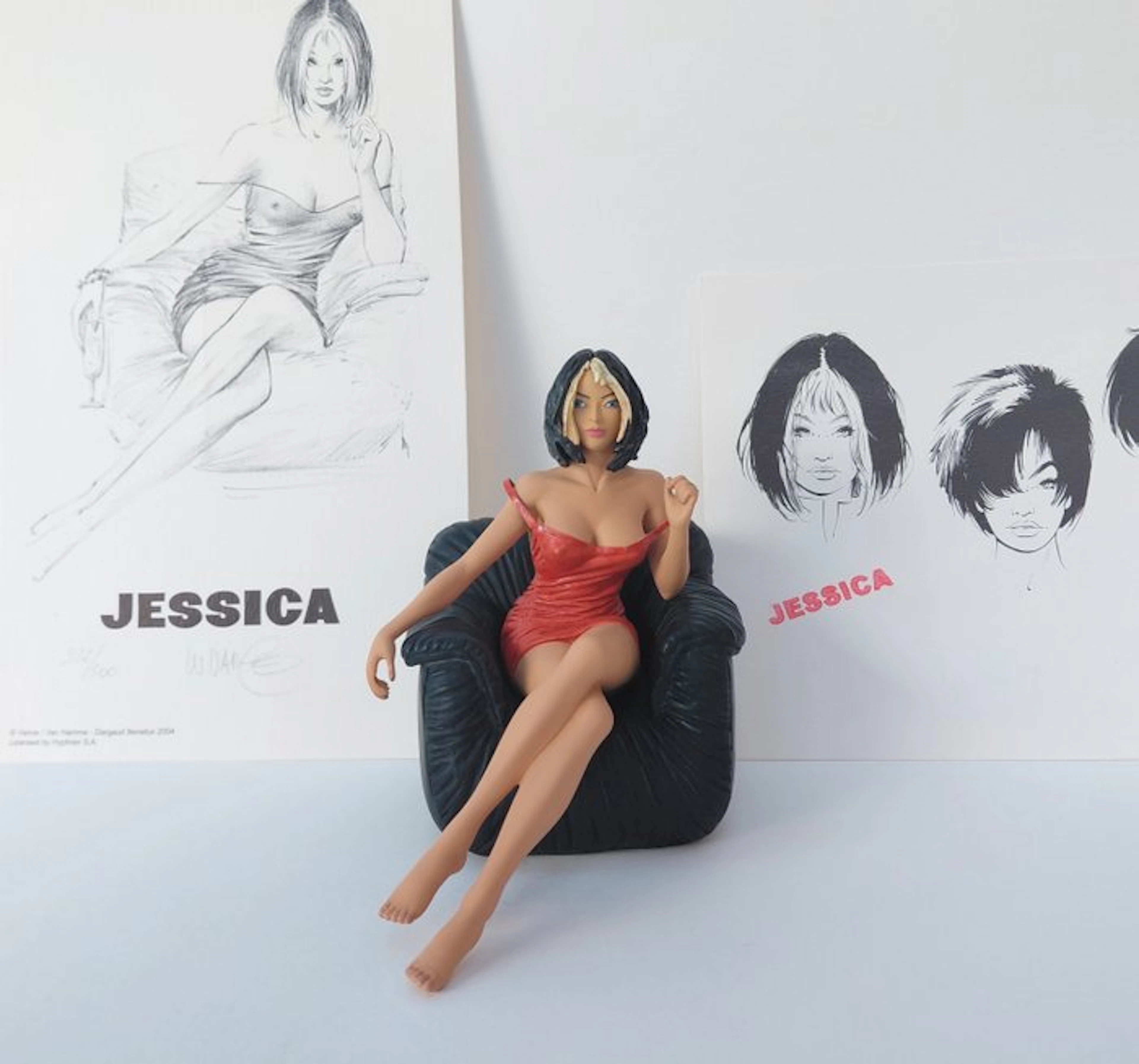 XIII - Figure - Jessica Robe rouge + ex-libris/400 ex. (2004) - polychrome