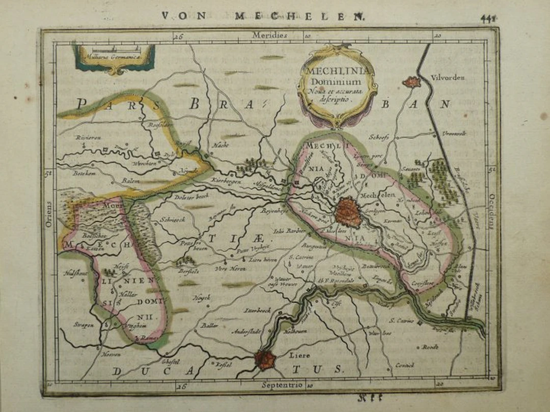 Belgium - Mechelen; Johannes Janssonius - Mechlinia Dominium - 1648
