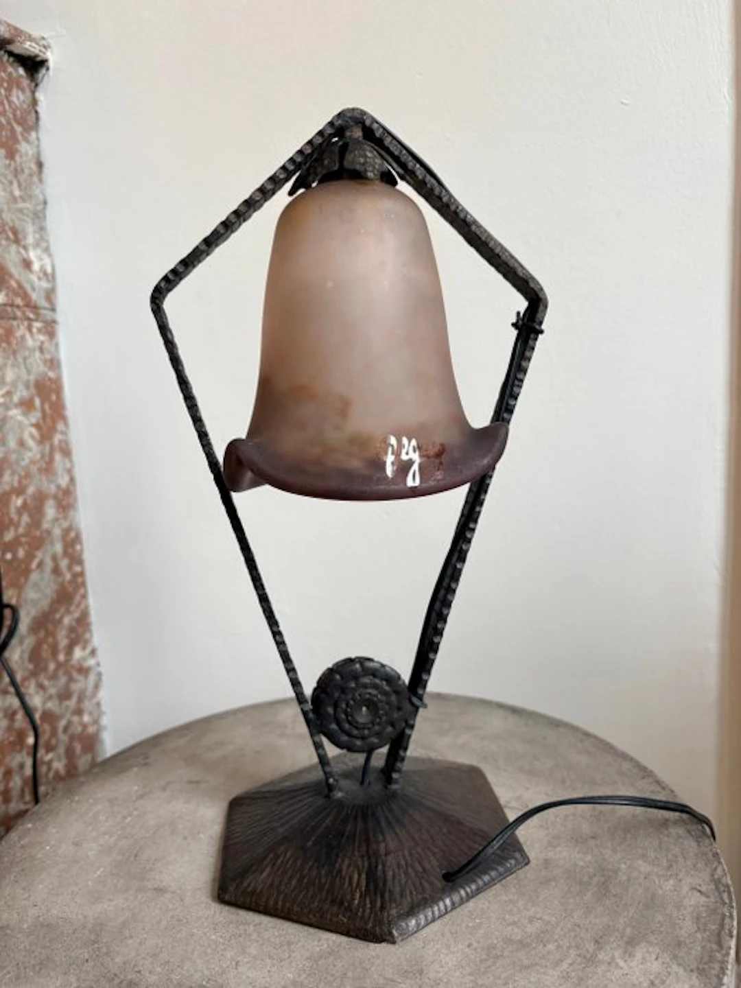 Degué - Degué - Table lamp - glass paste, Wrought iron - Degué lamp, 1930s