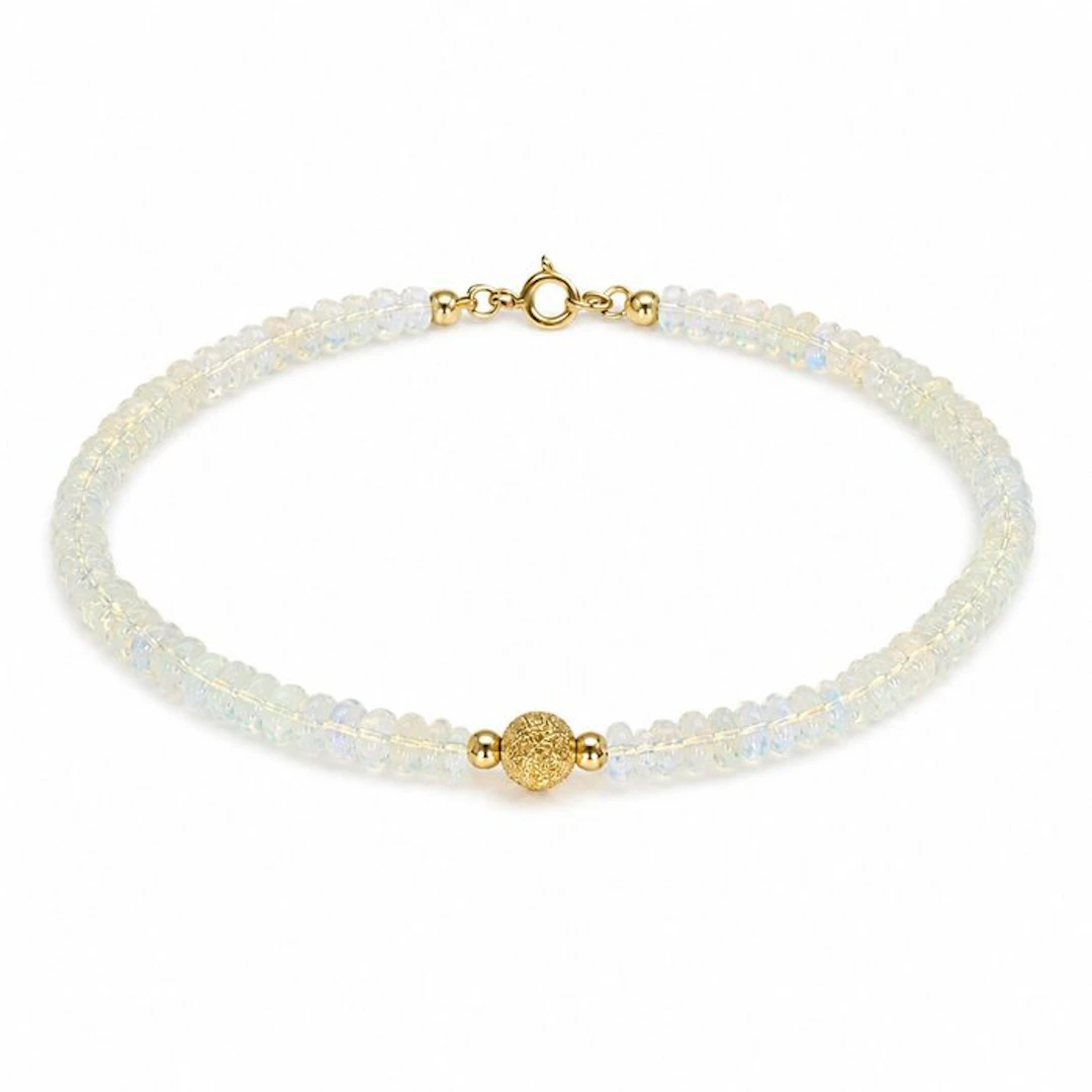 No reserve price - Bracelet - 18 kt. Yellow gold Opal