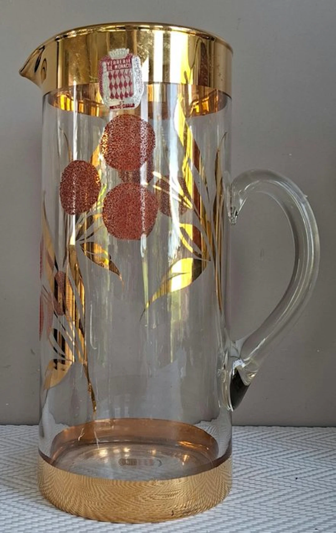 Cristallerie et Verrerie de Monaco - Jug - Gold plated, Crystal
