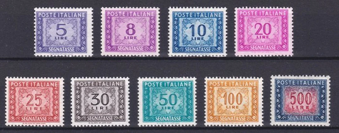 Italy 1955/1966 - “Segnatasse” Watermark Stars complete...