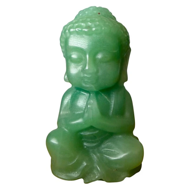 Aventurine Buddha - premium Carving - Height: 100 mm - Width: 55 mm-