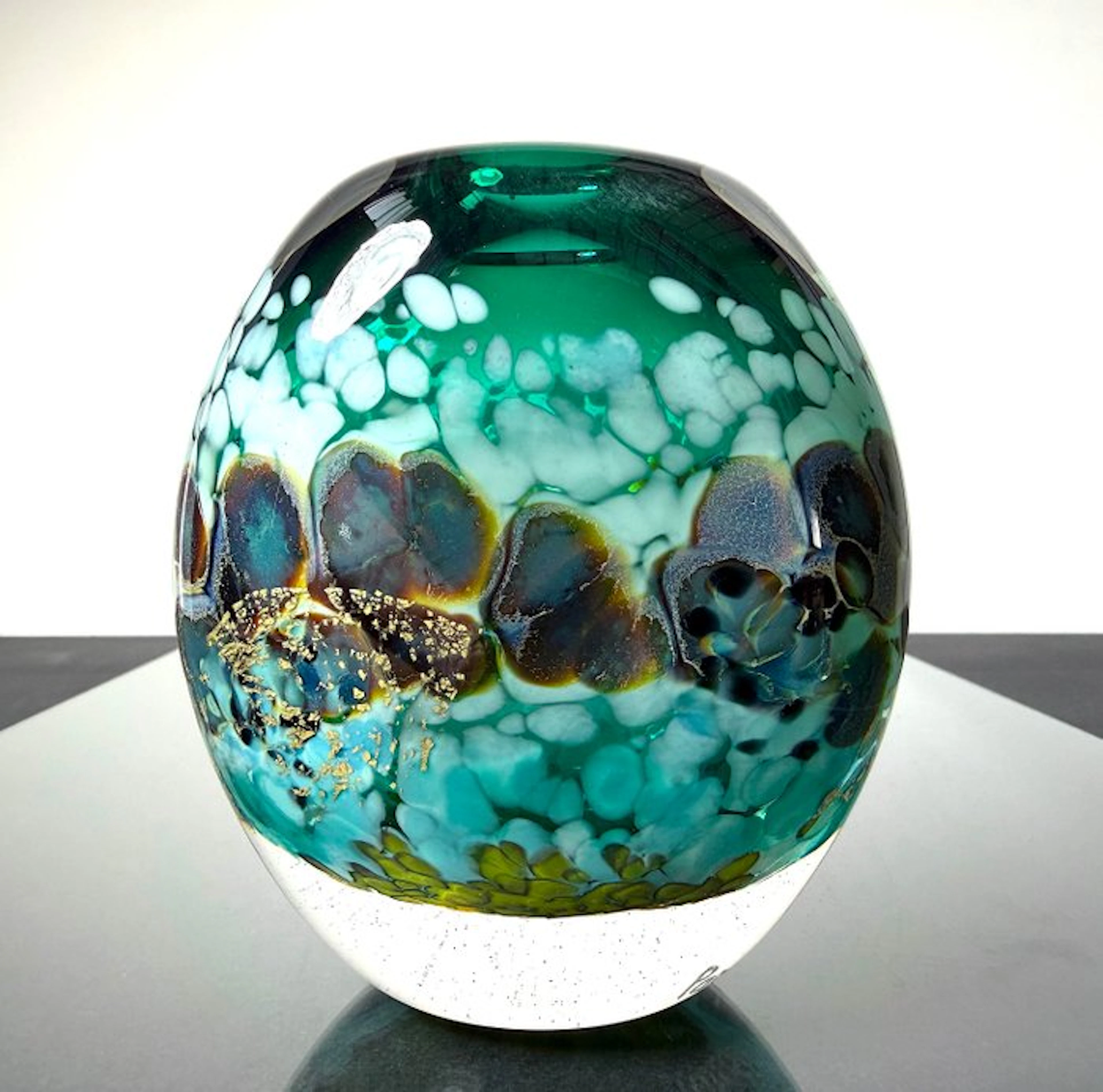 Maxence Parot - Vase - Unique vase in colors and gold - Glass