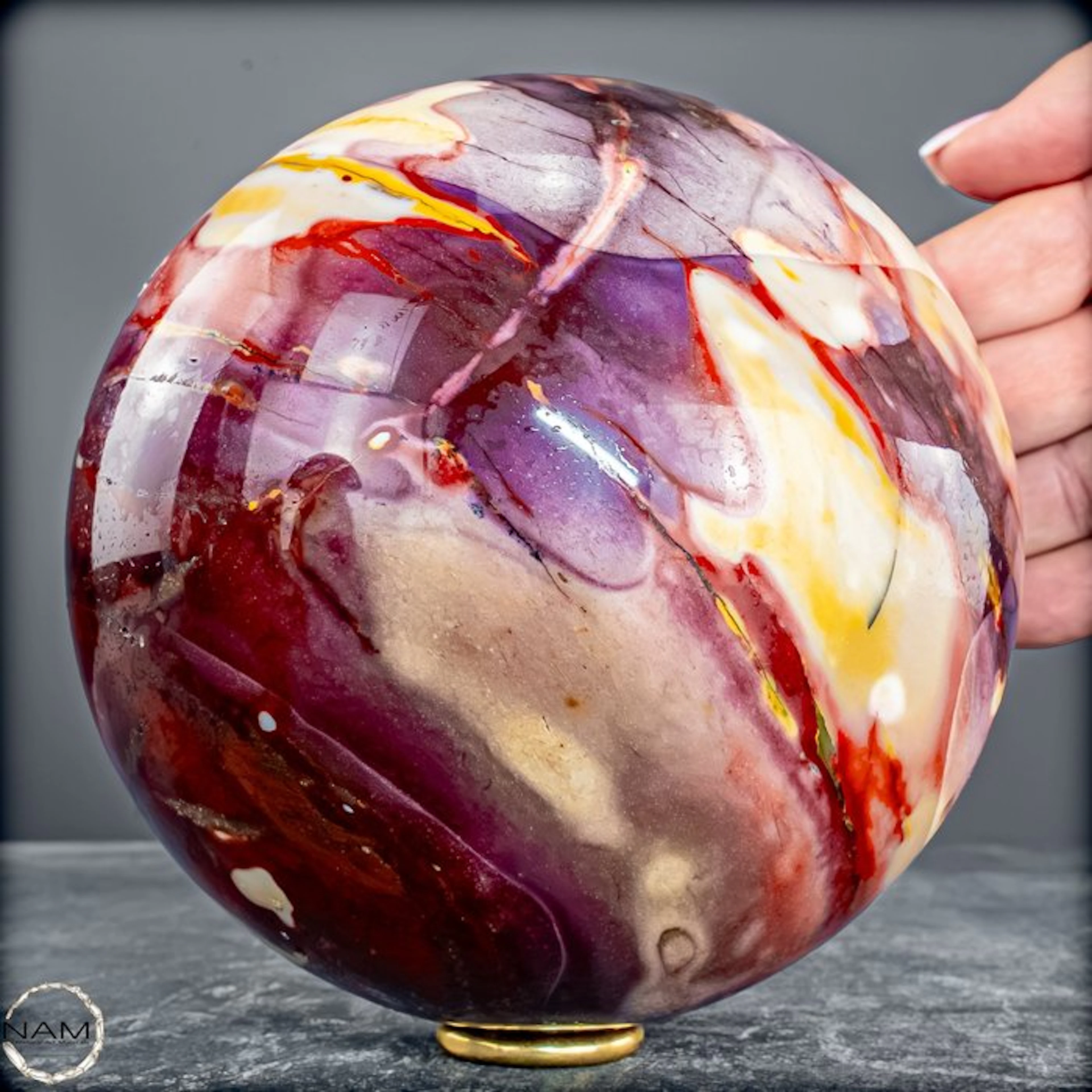 Fascinating Mookaite Sphere with vibrant color variety- 2625.32 g