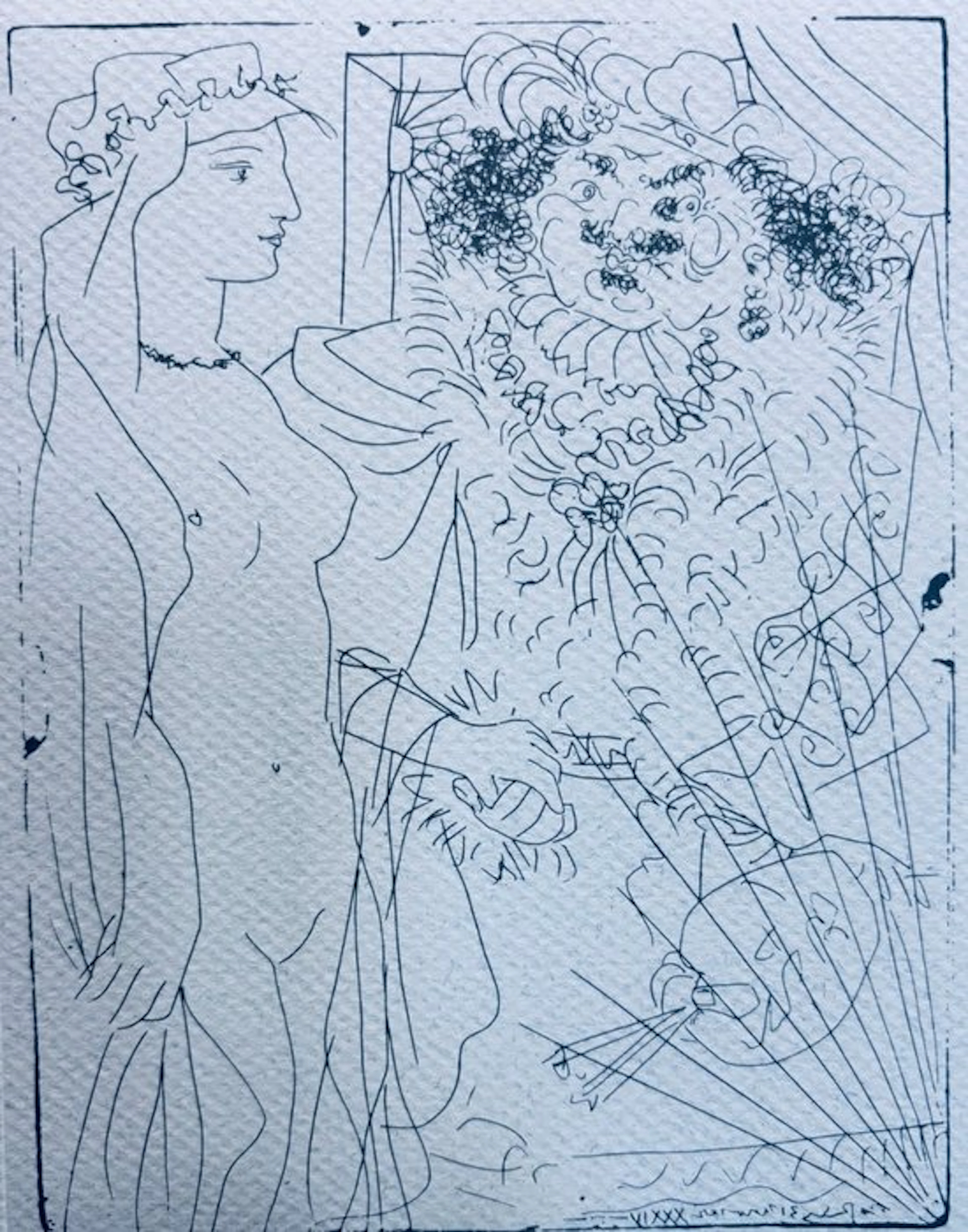 Pablo Picasso (1881-1973) - Rembrandt et femme au voile 1934
