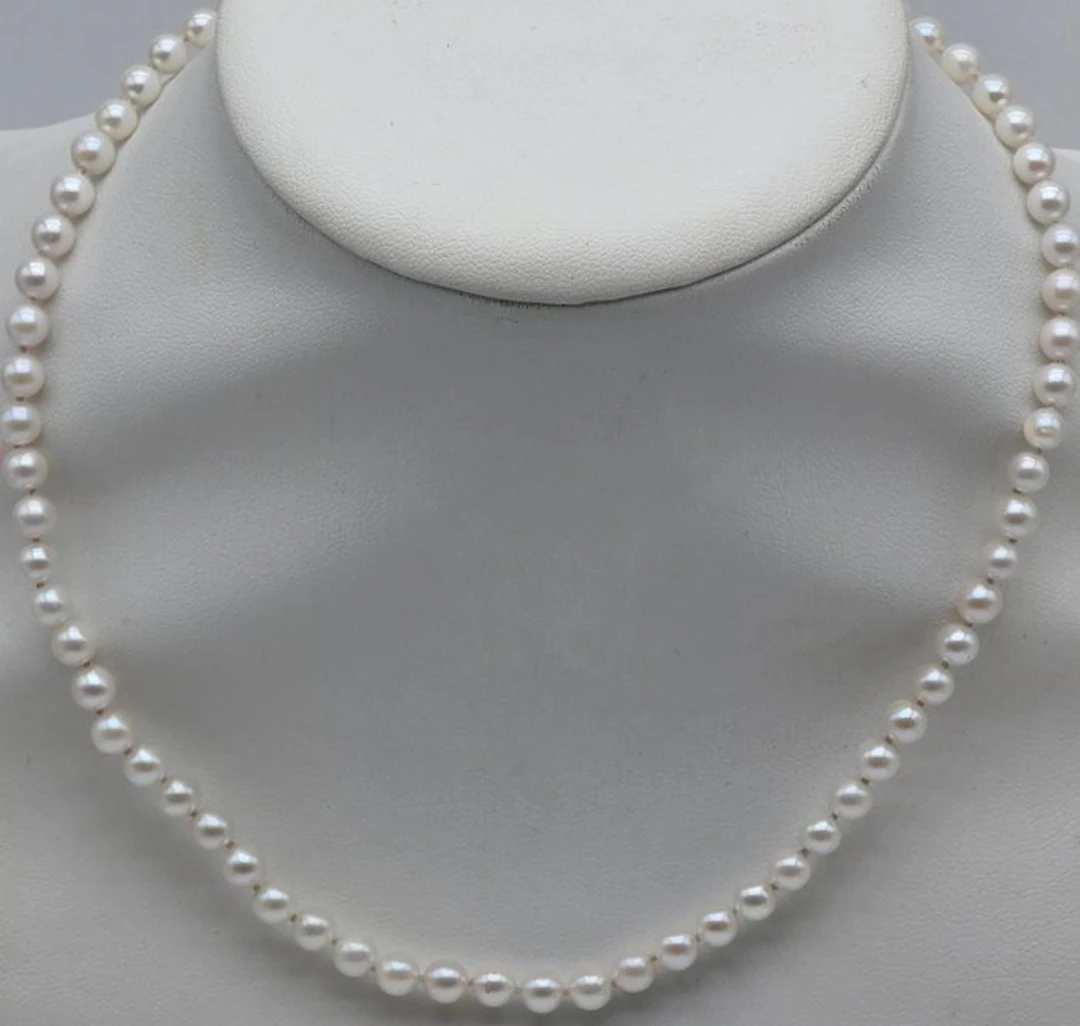 No reserve price - Necklace - 18 kt. White gold Pearl