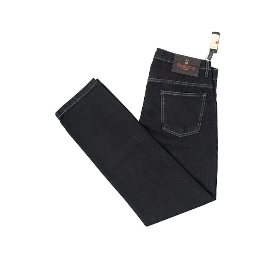 RUBINACCI NAPOLI Black Denim Jeans Trousers Pant Cotton...