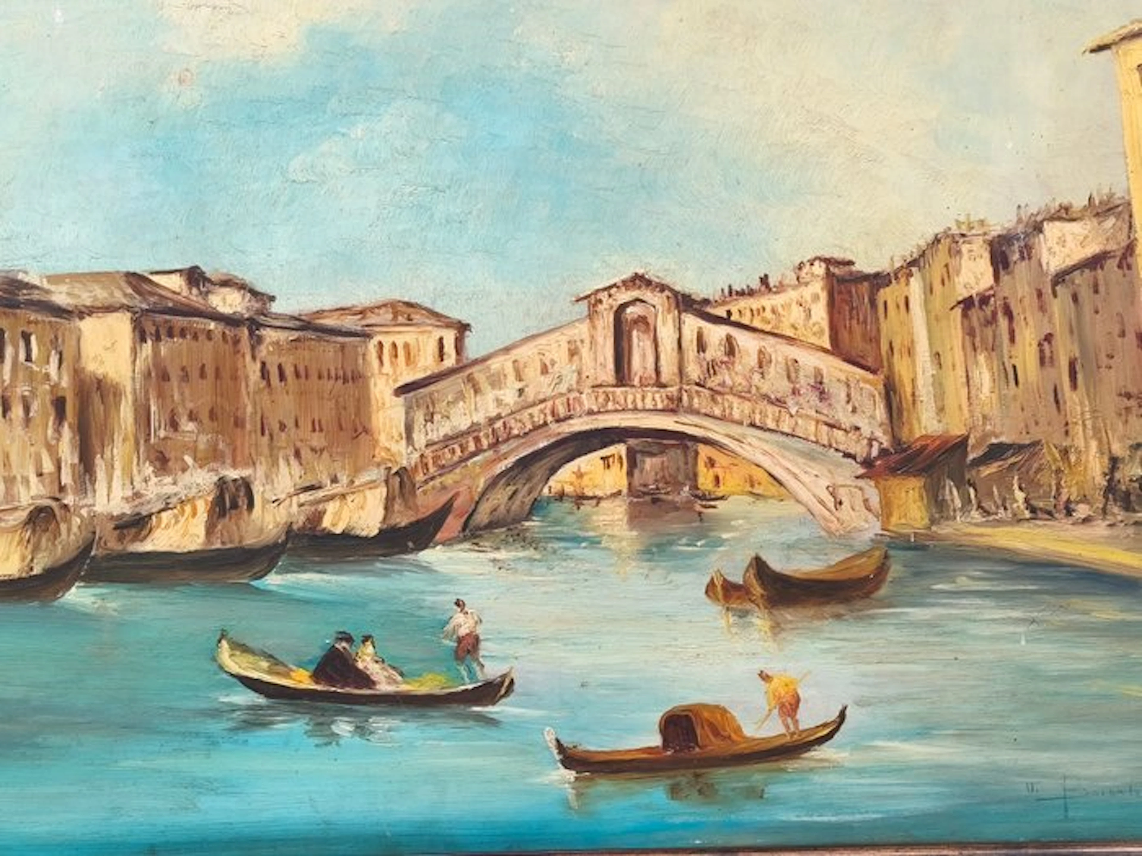 Italian school (XX) - Veduta di Venezia al Ponte di Rialto