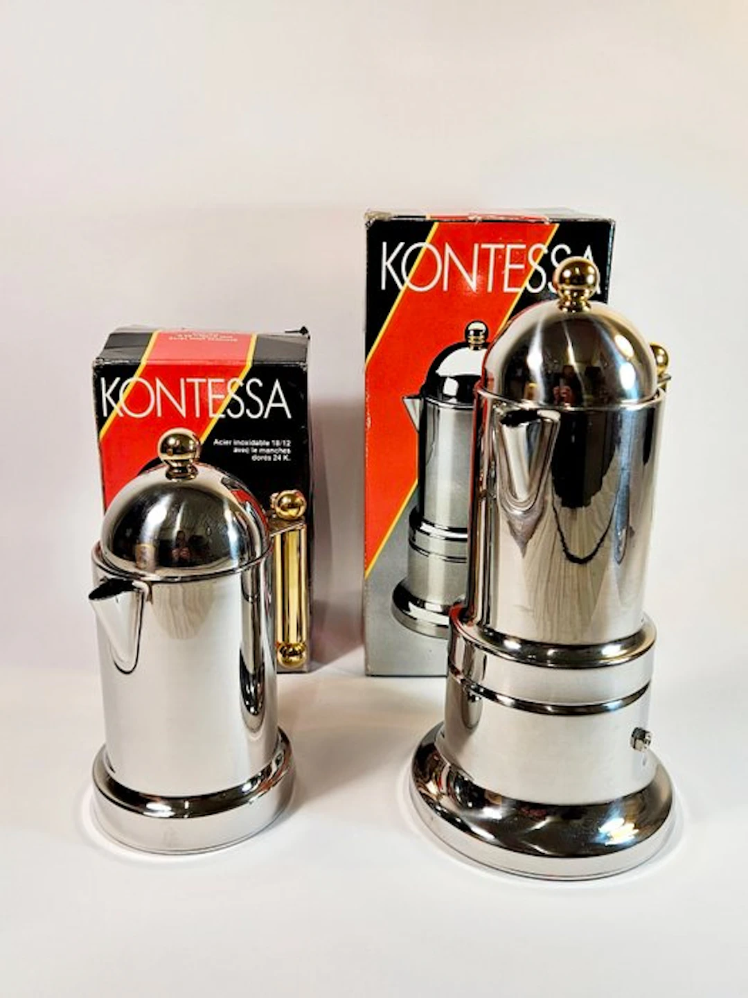Vev Vigano - Coffee pot (4) - Kontessa - Steel - coffee pot and milk jug